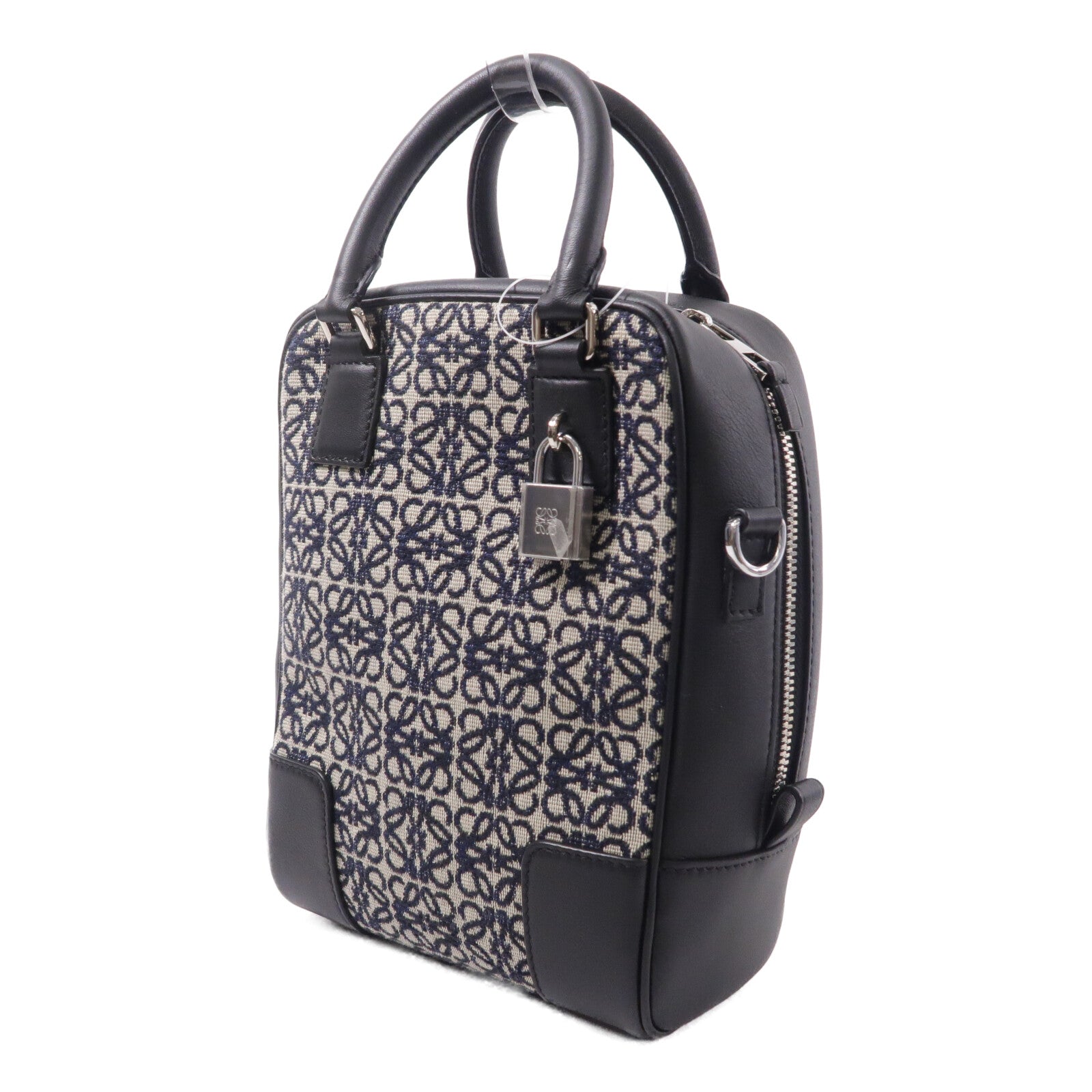LOEWE 牛皮皮革/帆布Anagram Amazona 15手挽肩背兩用袋