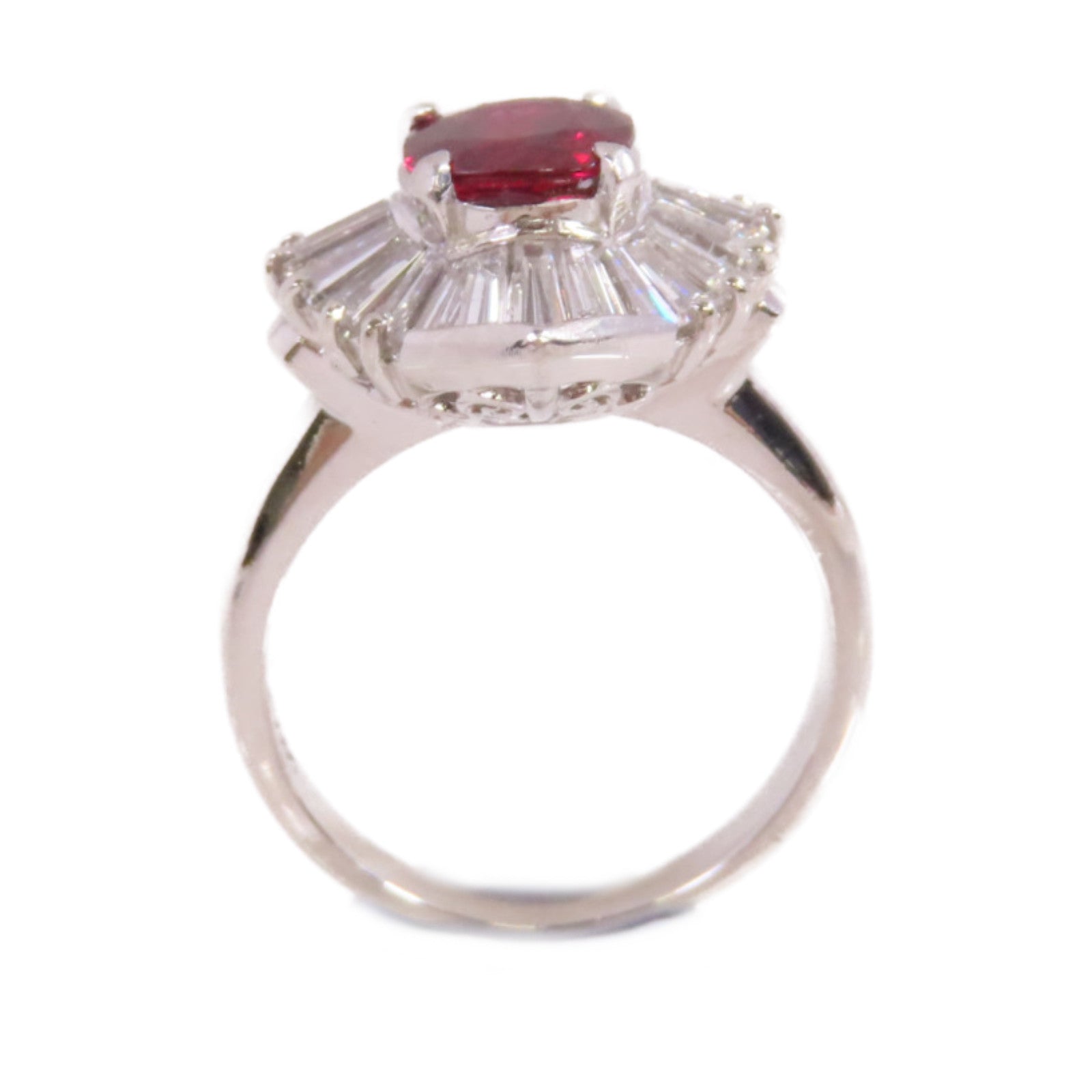 JEWELRY PT900鉑金/1.23ct紅寶石/1.22ct鑚石Ruby Diamond Ring 戒指US#5.75