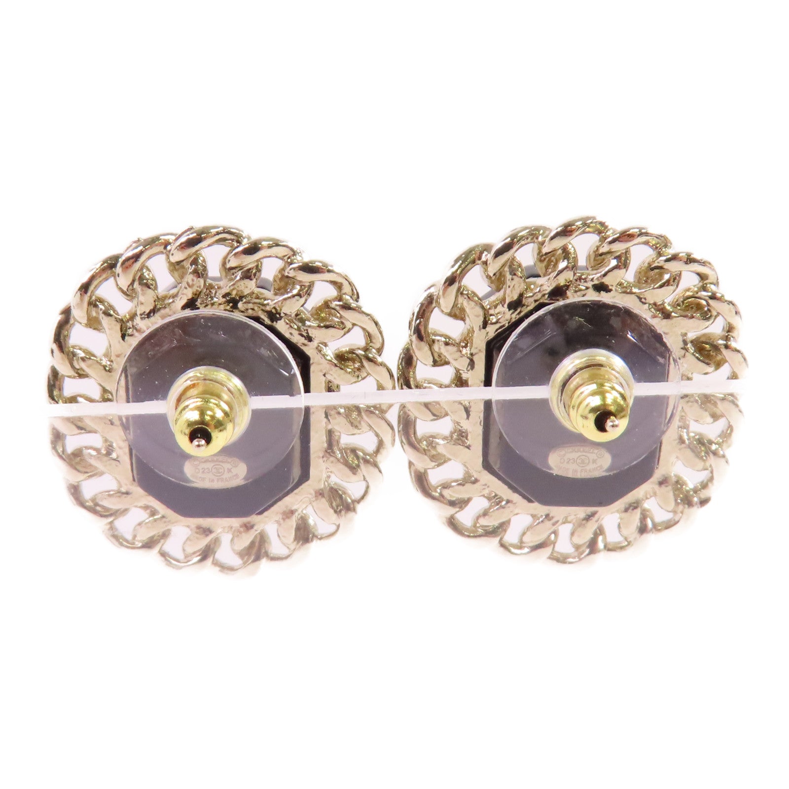 CHANEL 金屬/PVC CC Earring金扣耳環