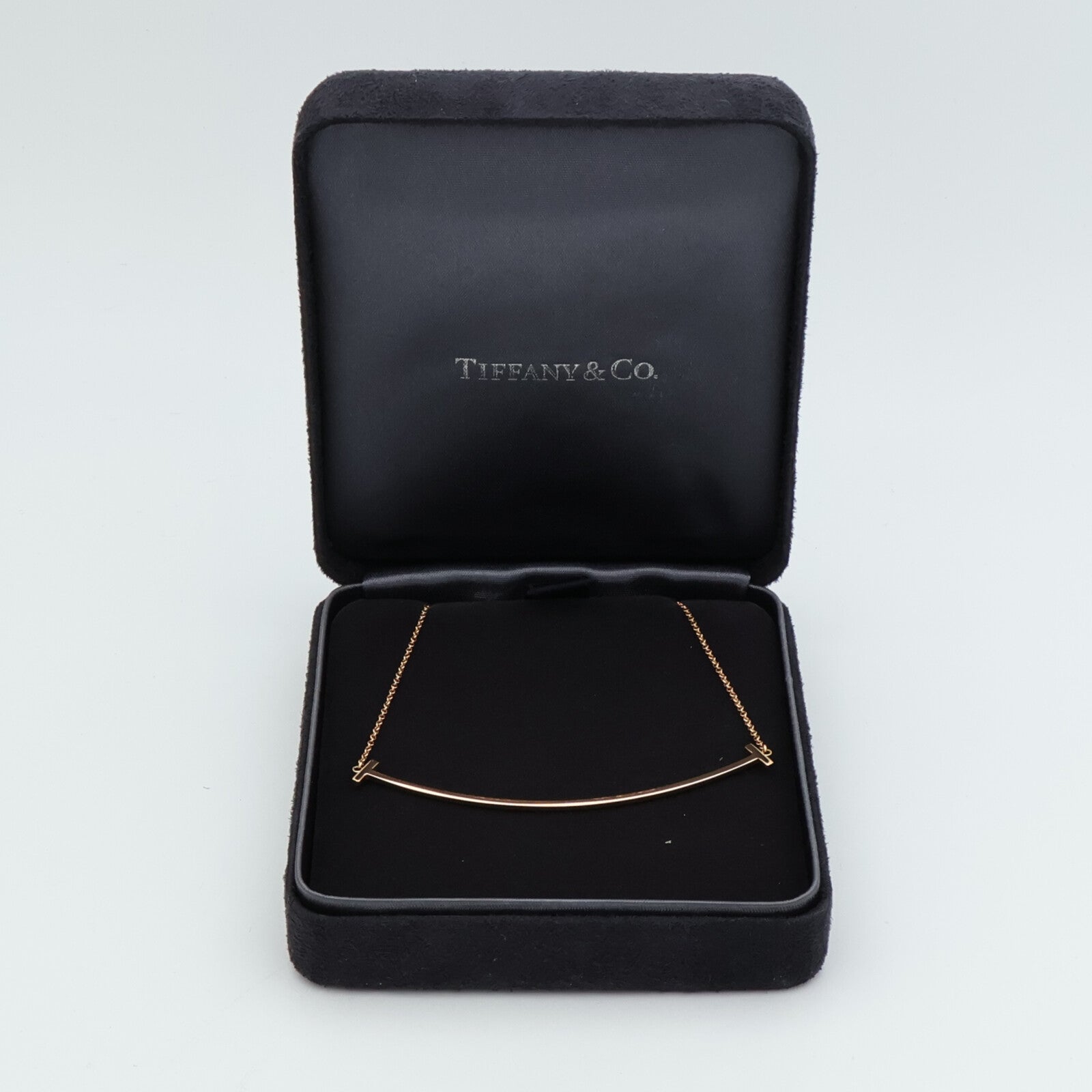 TIFFANY＆CO 18K玫瑰金T-Smile Necklace項鍊