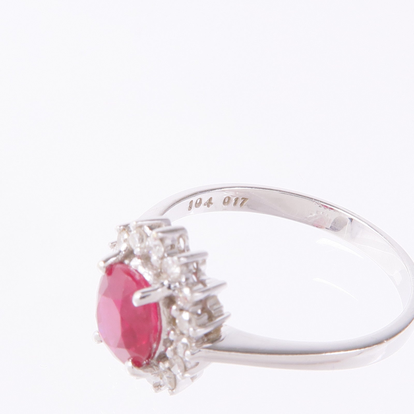 JEWELRY 18K白金Ruby/Diamond Ring紅寶石/鑽石戒指US#6