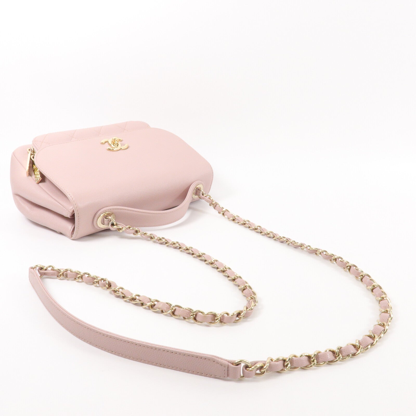 CHANEL 牛皮皮革Business Affinty鏈帶手挽肩背兩用袋