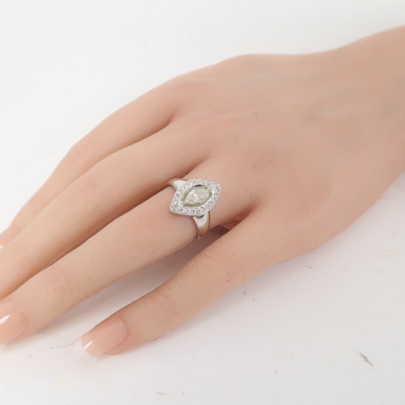 JEWELRY 【激減優惠】Pt900鉑金Diamond 8.1g 0.701ct鑽石/0.30ct鑽石戒指US#6.25