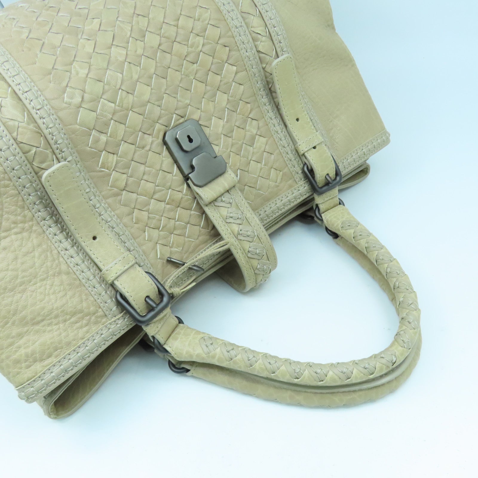 BOTTEGA VENETA 【激減優惠】皮革Handbag銀扣手挽袋粉紅色