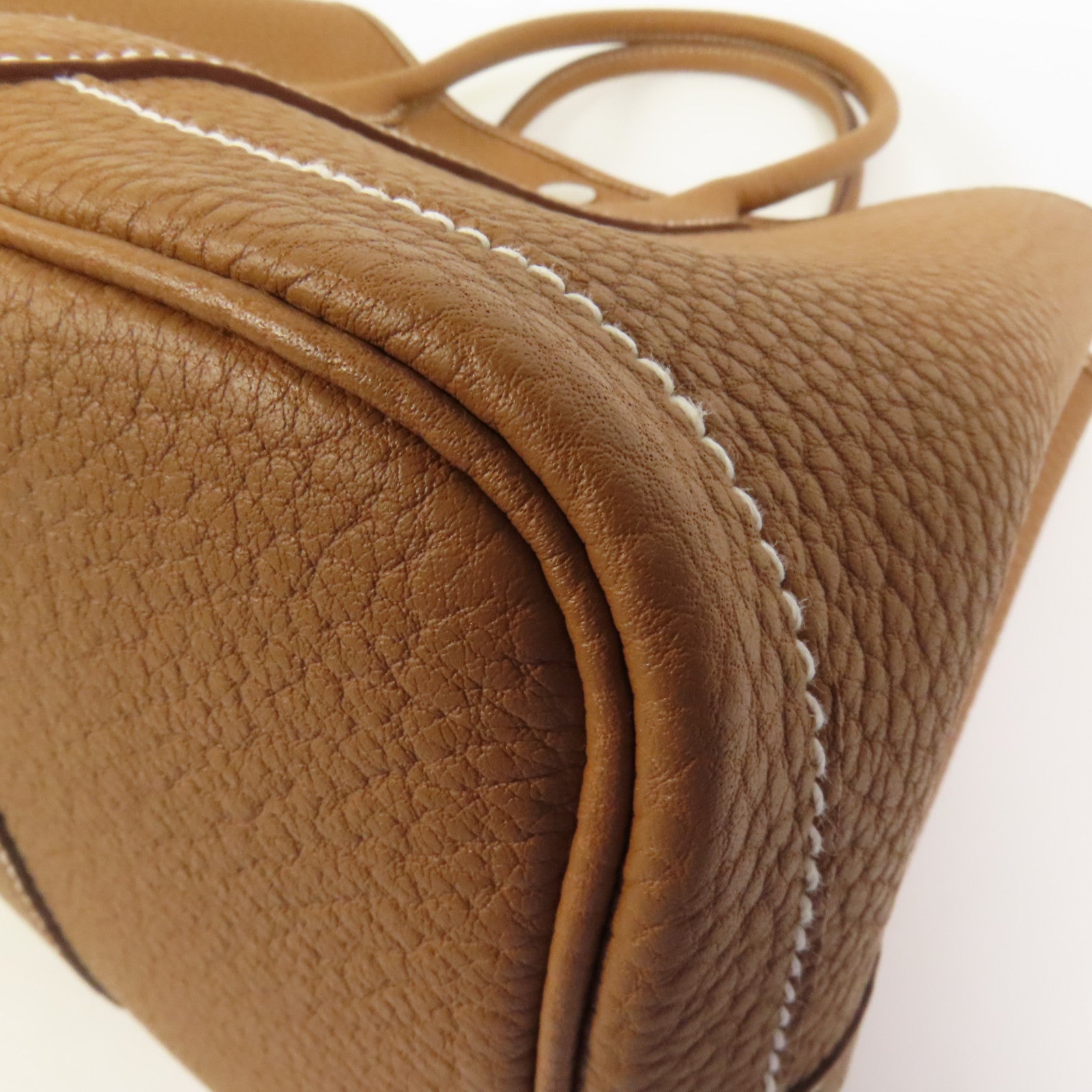 HERMES Negonda皮革Garden Party TPM銀扣手挽袋Havanne