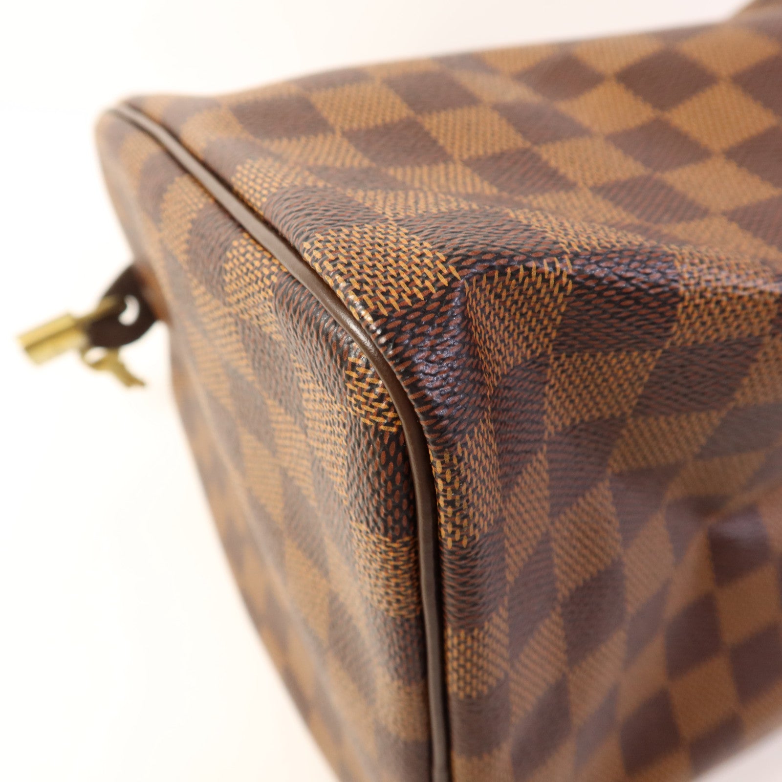 LOUIS VUITTON Damier Speedy 30金扣手挽袋