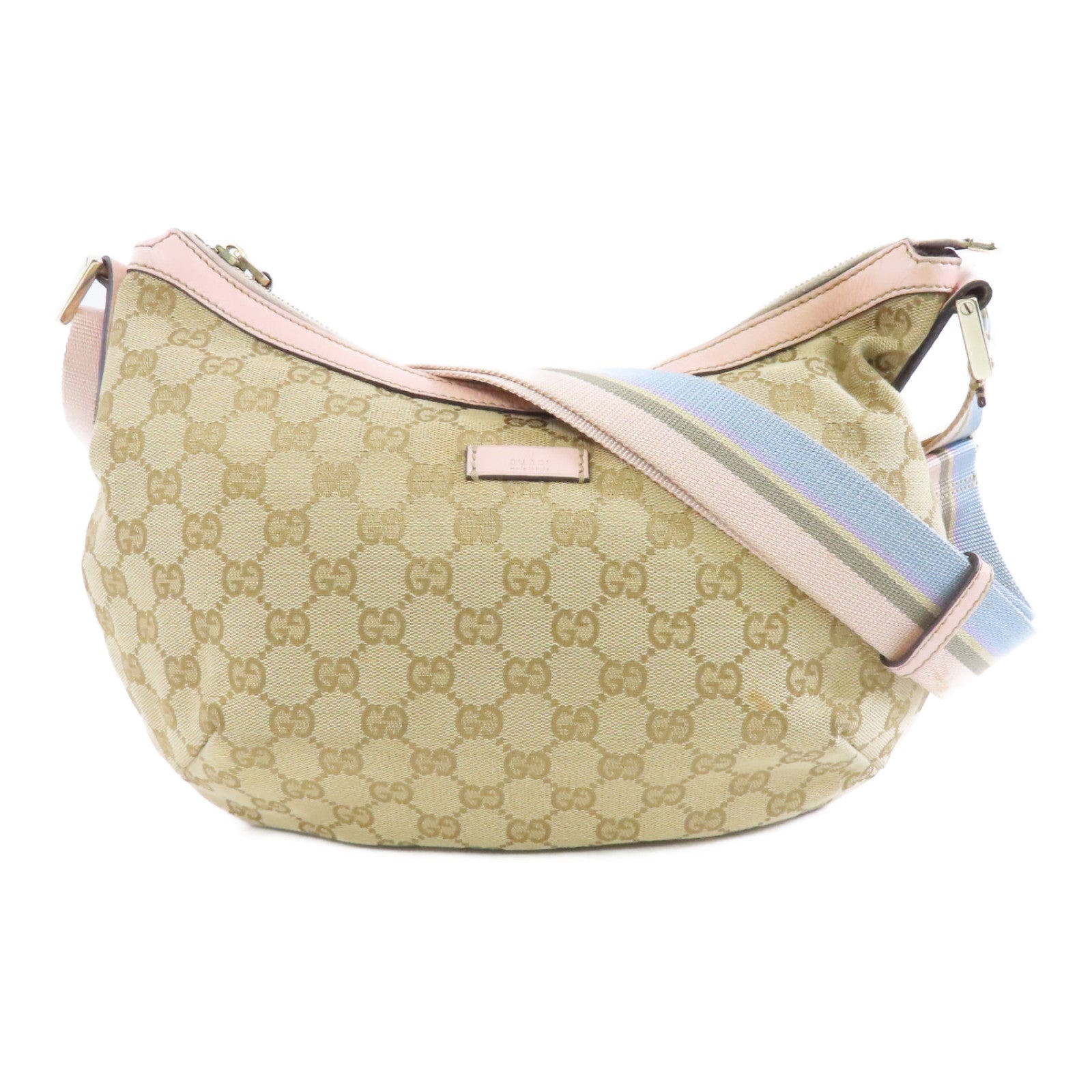GUCCI 帆布Shoulder Bag金扣肩背袋啡色粉紅色