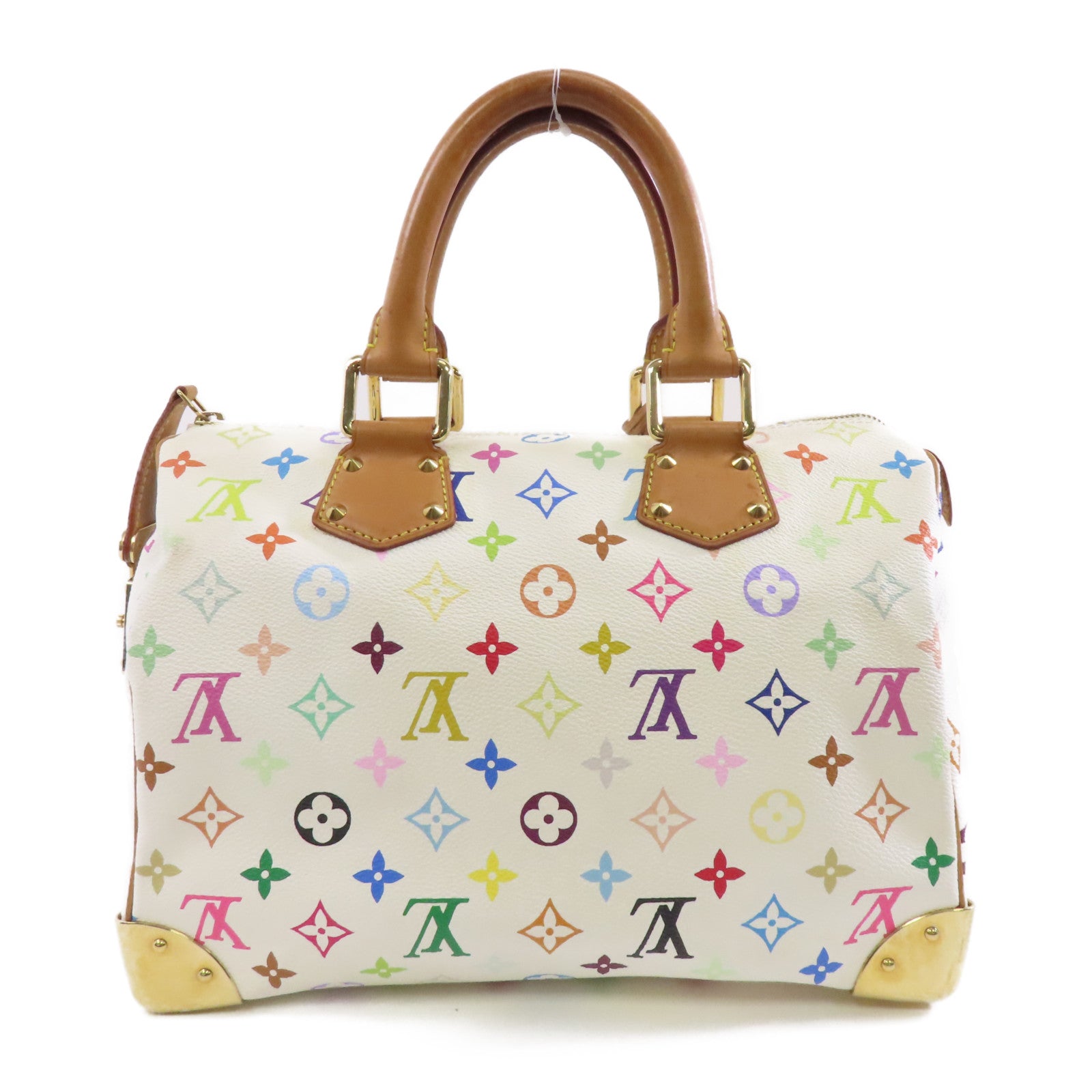 LOUIS VUITTON Monogram Multicolor Multi Speedy 30金扣手挽袋白色/多色
