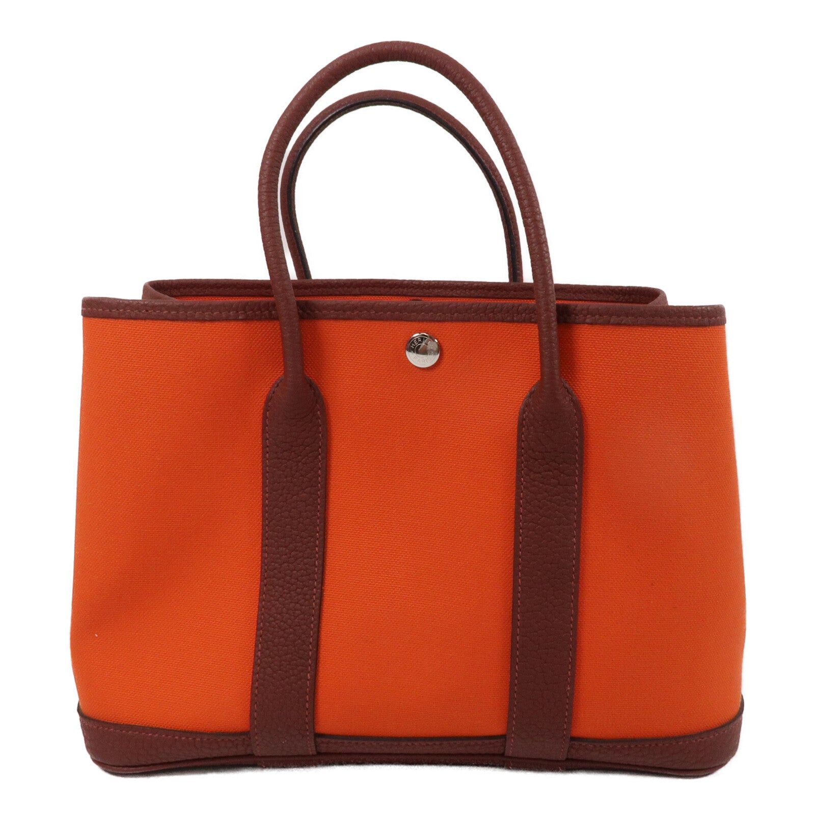 HERMES 帆布Garden Party TPM手挽袋Capucine/Rough H