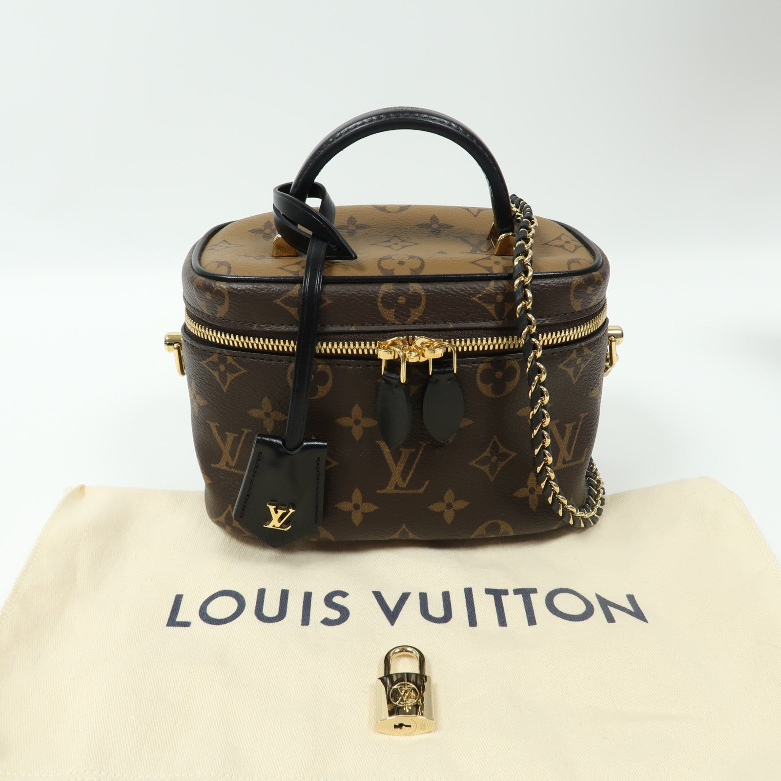 LOUIS VUITTON LV GHW Vanity 2 Way Bag Handbag M45165 Monogram Reverse Brown