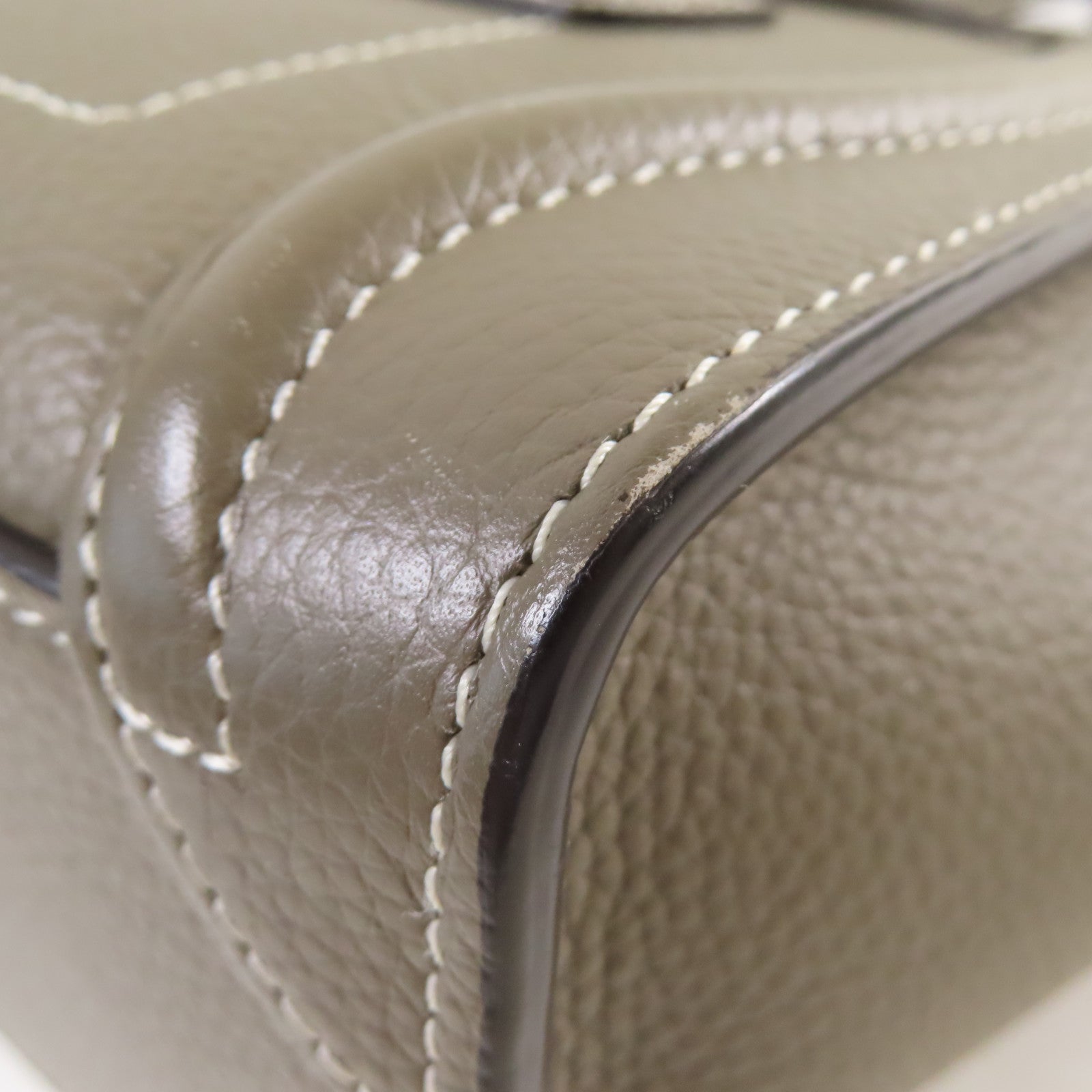 CELINE 【激減優惠】牛皮皮革Nano Luggage Shoulder Bag銀扣手挽肩背兩用袋灰色