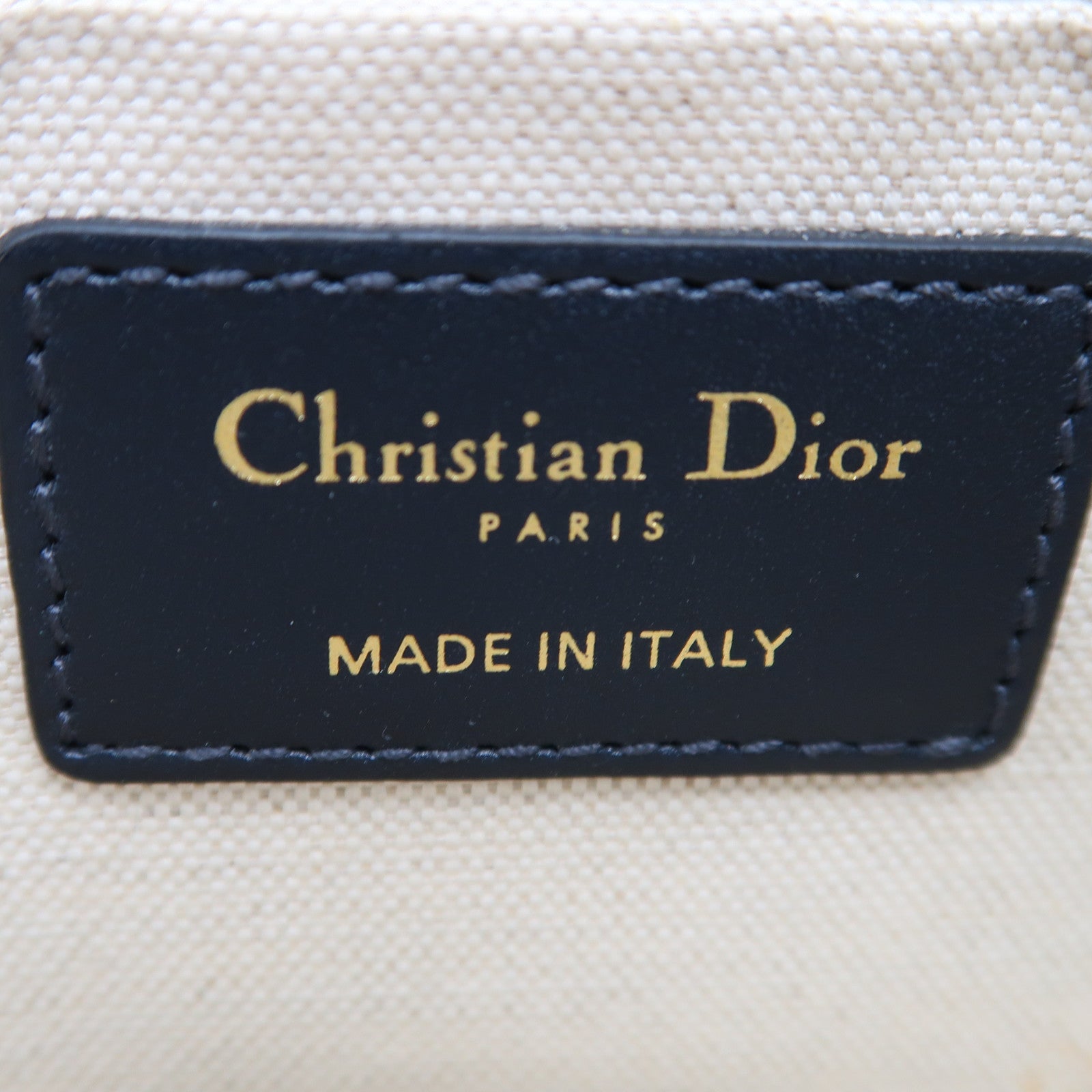 Dior 帆布Clutch Bag金扣手拿包深藍色/米色