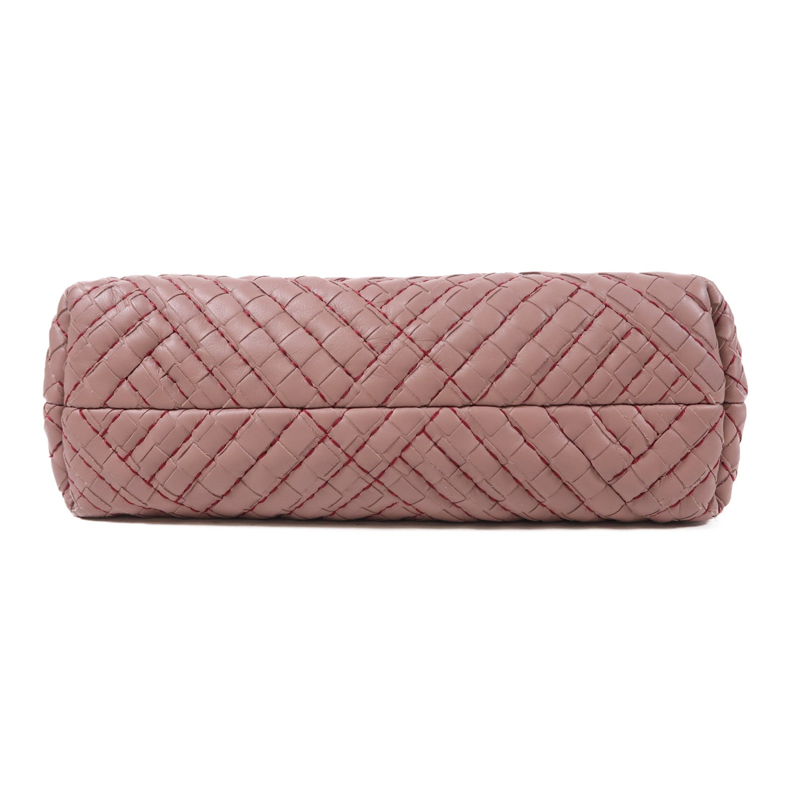 BOTTEGA VENETA 織紋牛皮皮革Shoulder Bag金扣肩背袋粉紅色