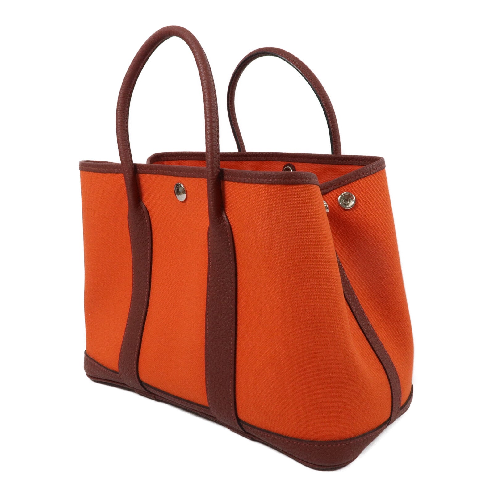 HERMES 帆布Garden Party TPM手挽袋Capucine/Rough H