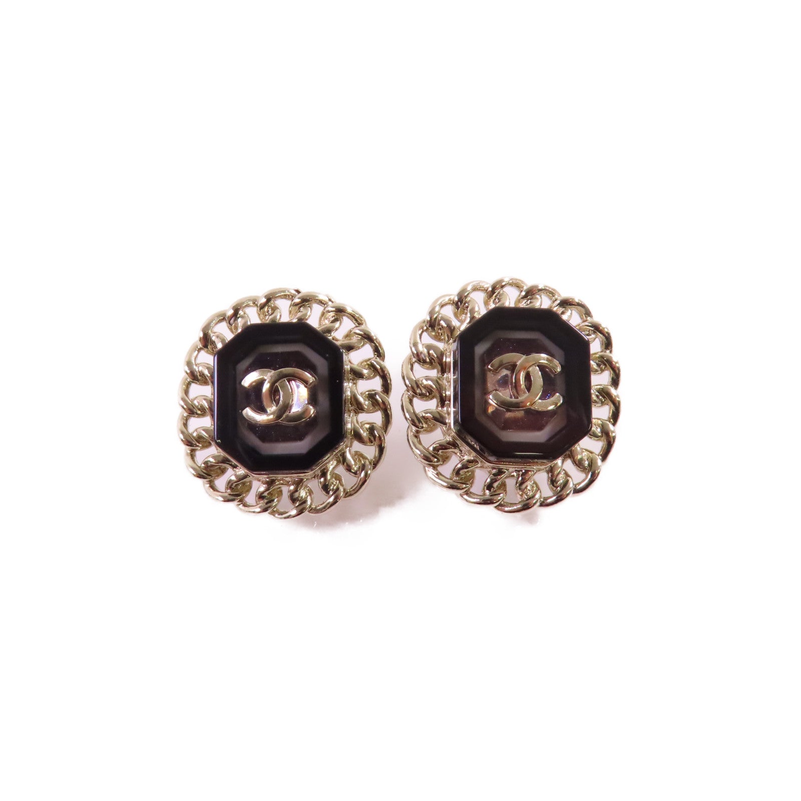 CHANEL 金屬/PVC CC Earring金扣耳環