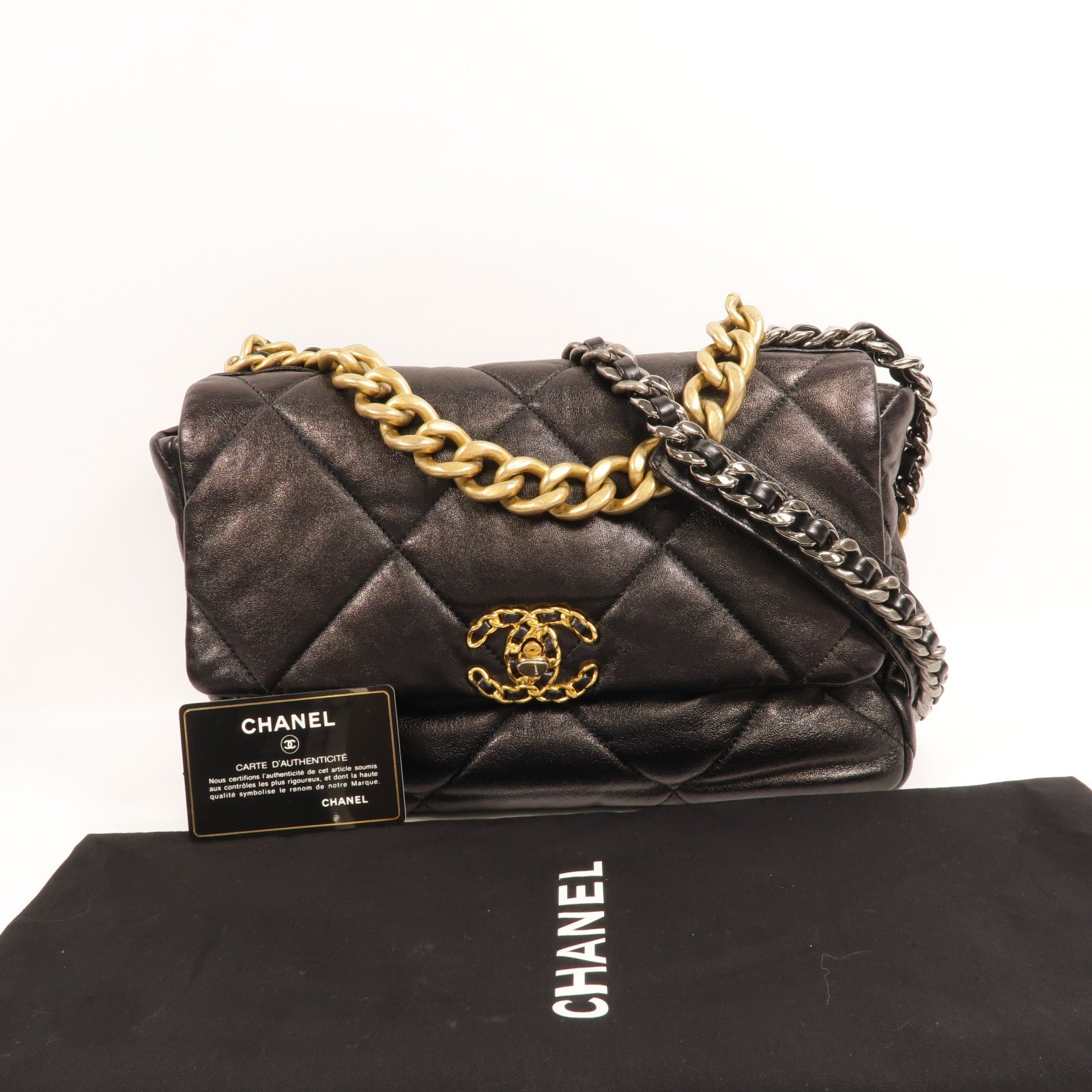 CHANEL 羊皮皮革Chanel 19Shoulder Bag手挽肩背兩用袋
