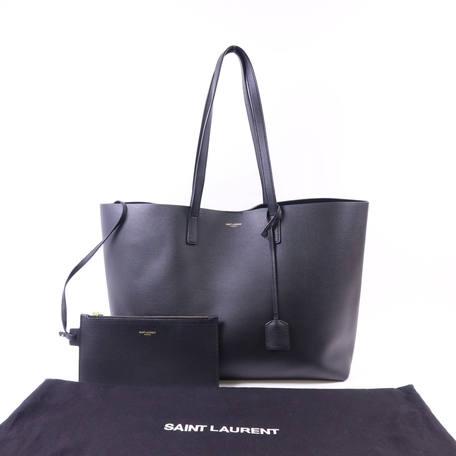 SAINT LAURENT 牛皮皮革Totebag金扣手挽袋