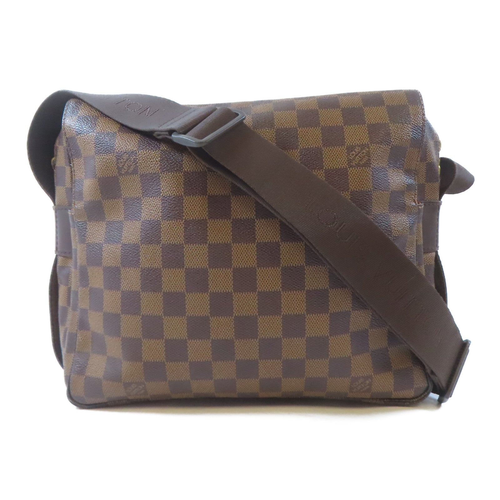 LOUIS VUITTON Damier Naviglio金扣肩背袋啡色