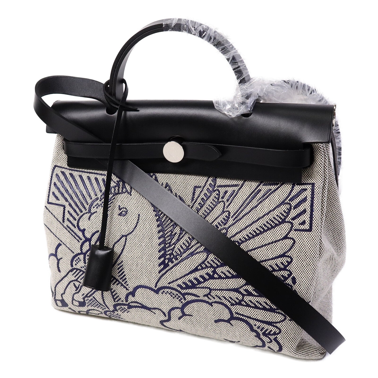 HERMES 帆布Herbag Pegasus Pop PM手挽肩背兩用袋Noir