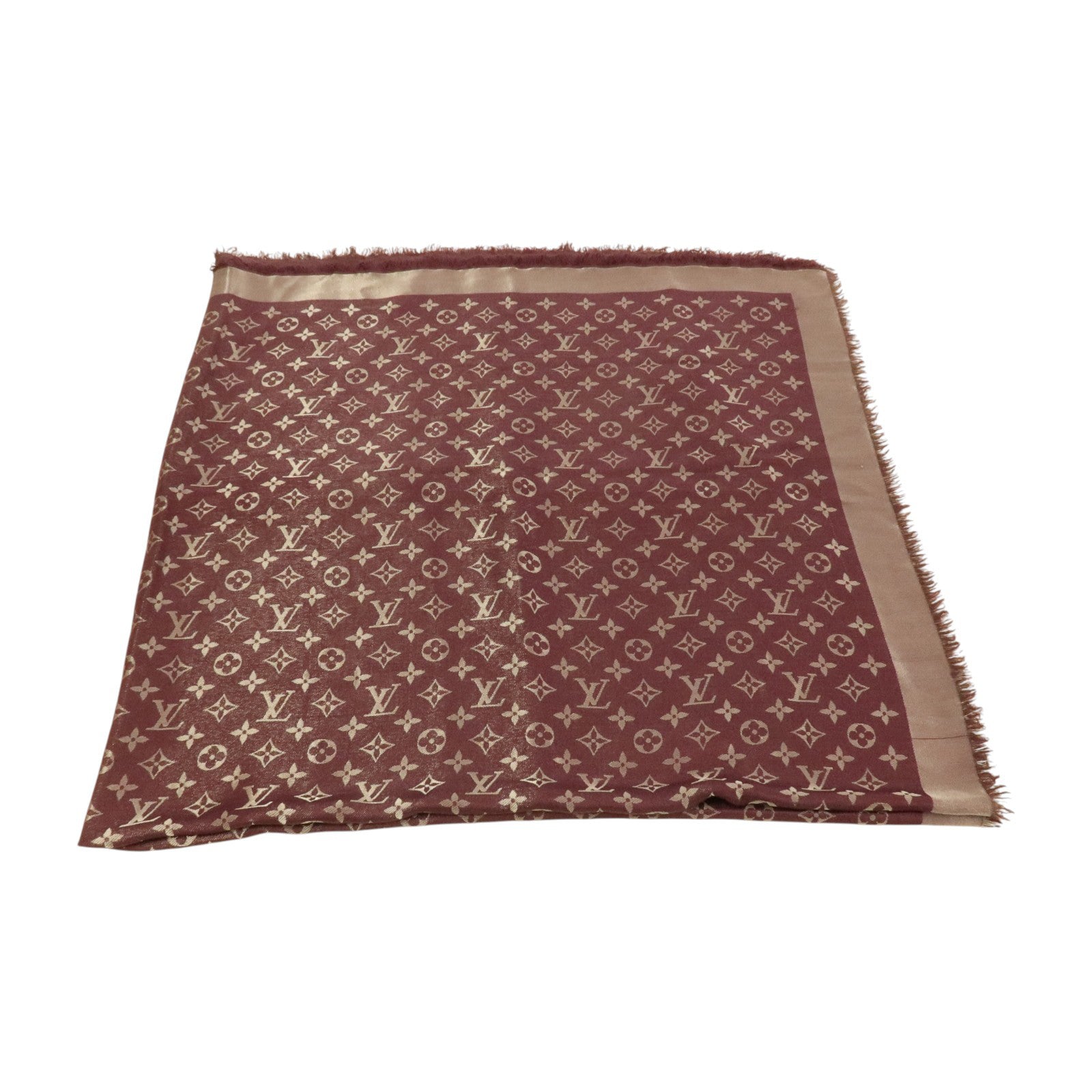 LOUIS VUITTON 絲質/羊毛/嫘縈Scarf 142X142cm絲巾