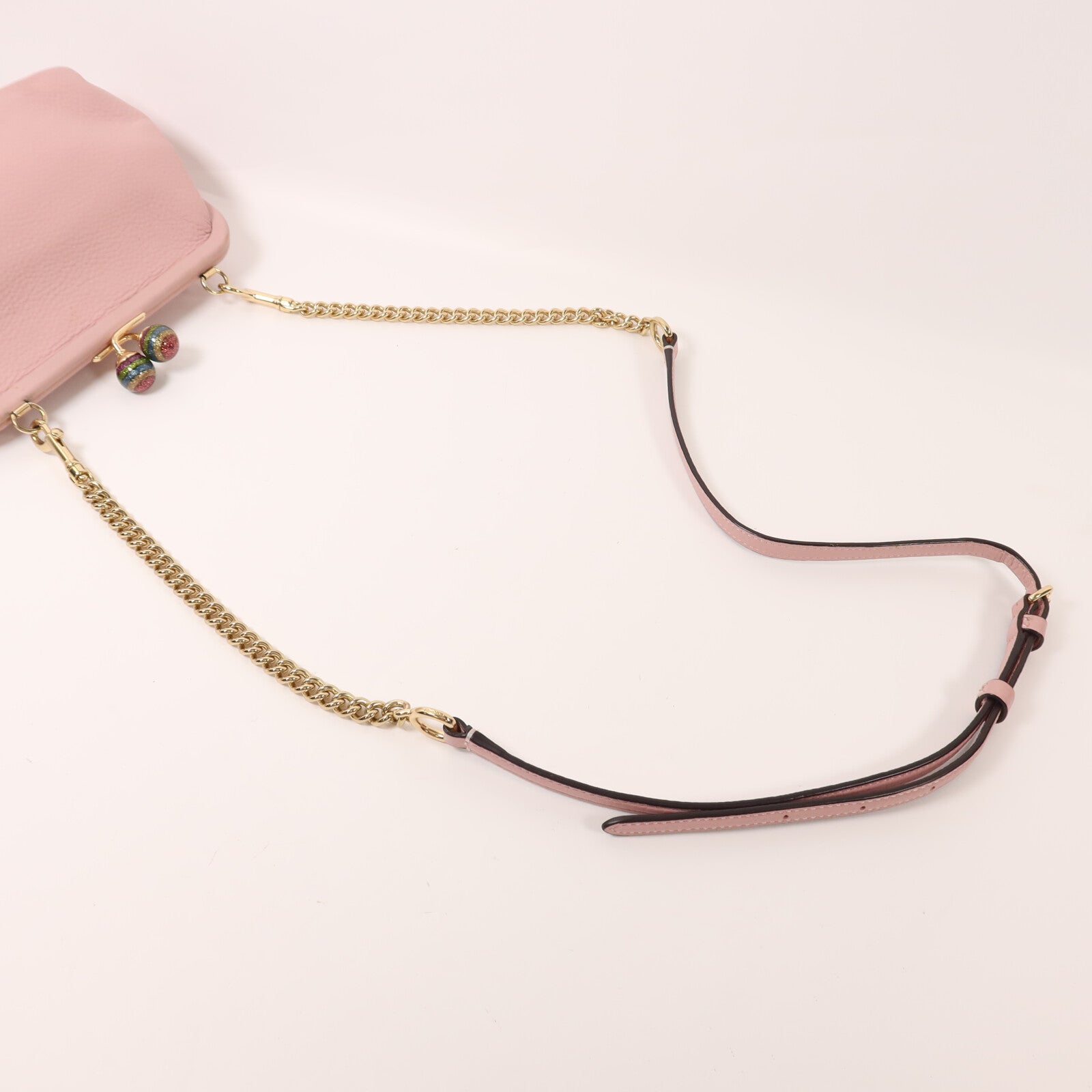 COACH 牛皮皮革Chain Shoulder金扣鏈帶肩背袋