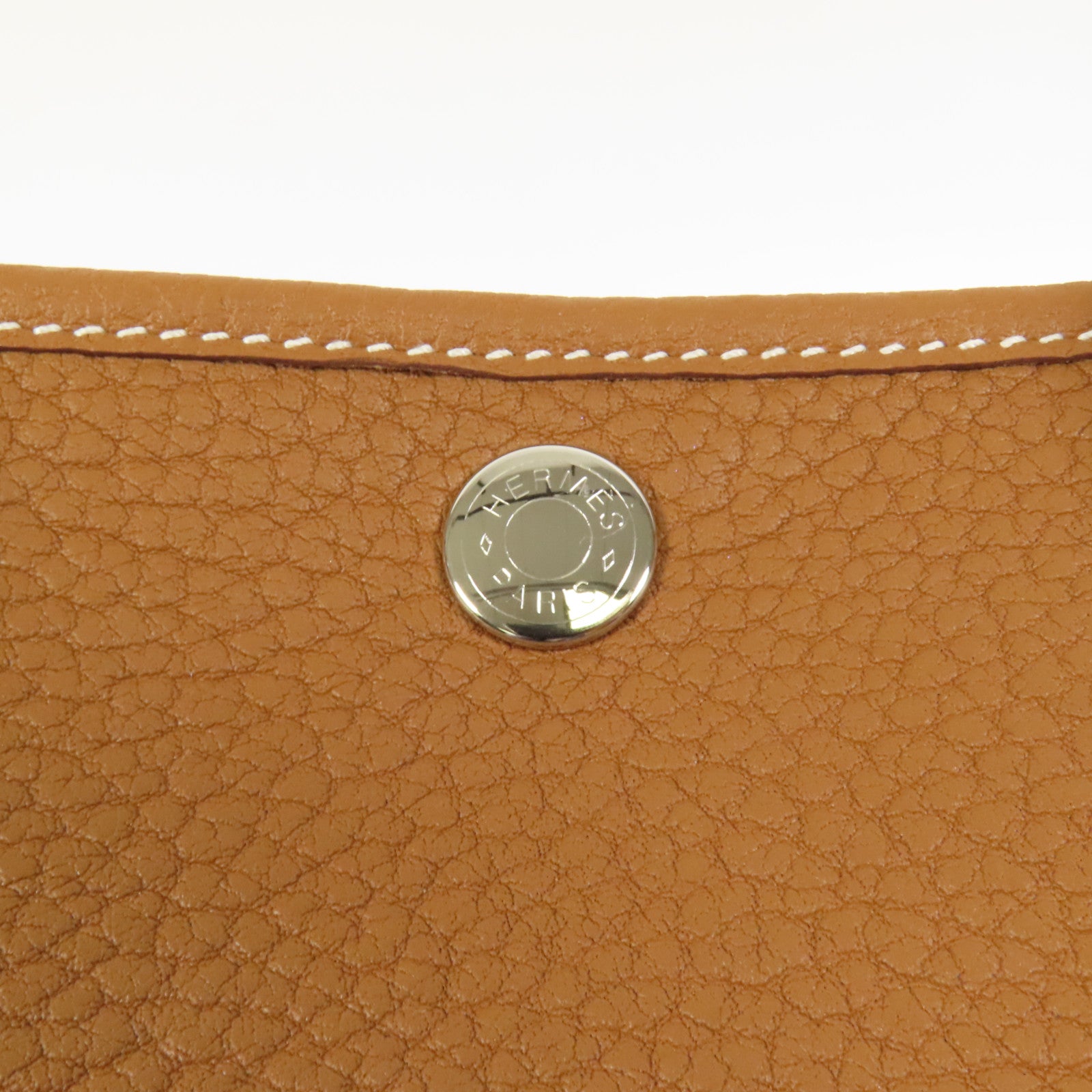 HERMES Negonda皮革Garden Party TPM銀扣手挽袋Havanne