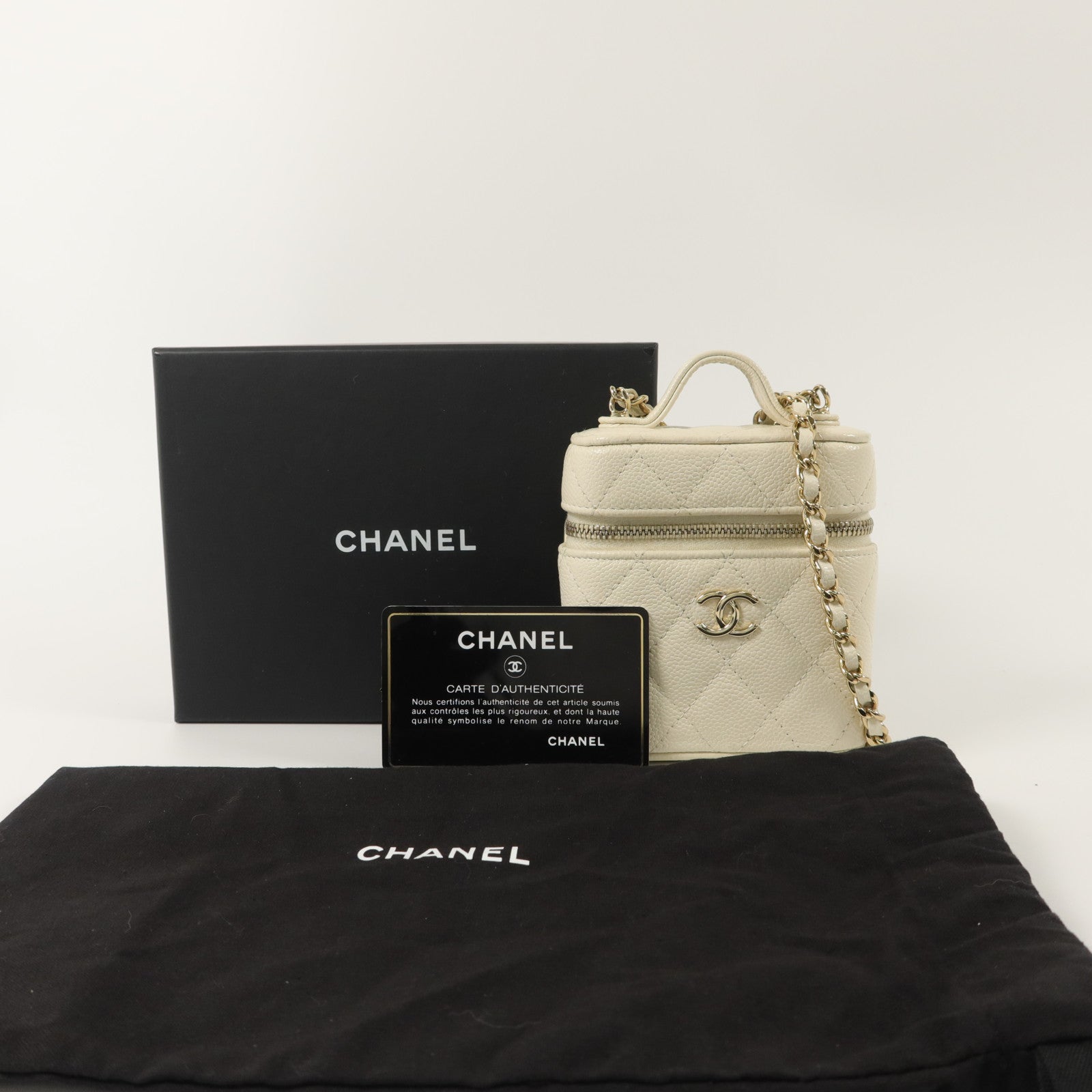 CHANEL 牛皮皮革Mini Box With Handle手挽肩背兩用袋