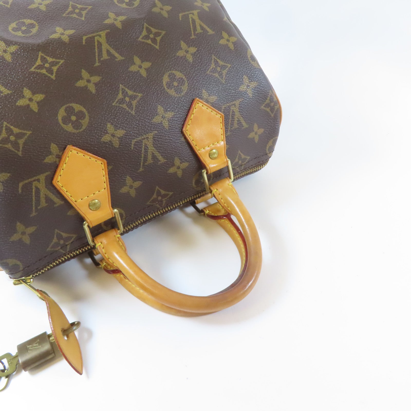 LOUIS VUITTON Monogram Speedy 25金扣手挽袋啡色