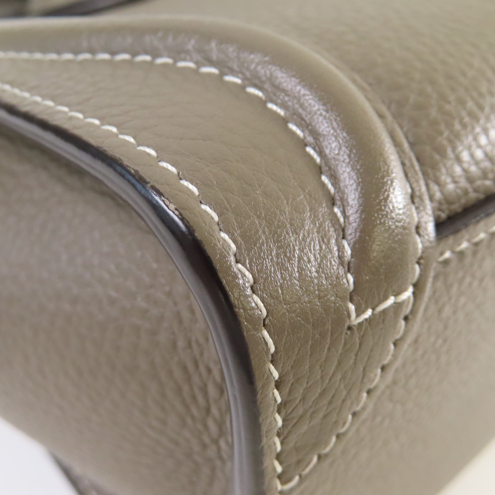 CELINE 【激減優惠】牛皮皮革Nano Luggage Shoulder Bag銀扣手挽肩背兩用袋灰色