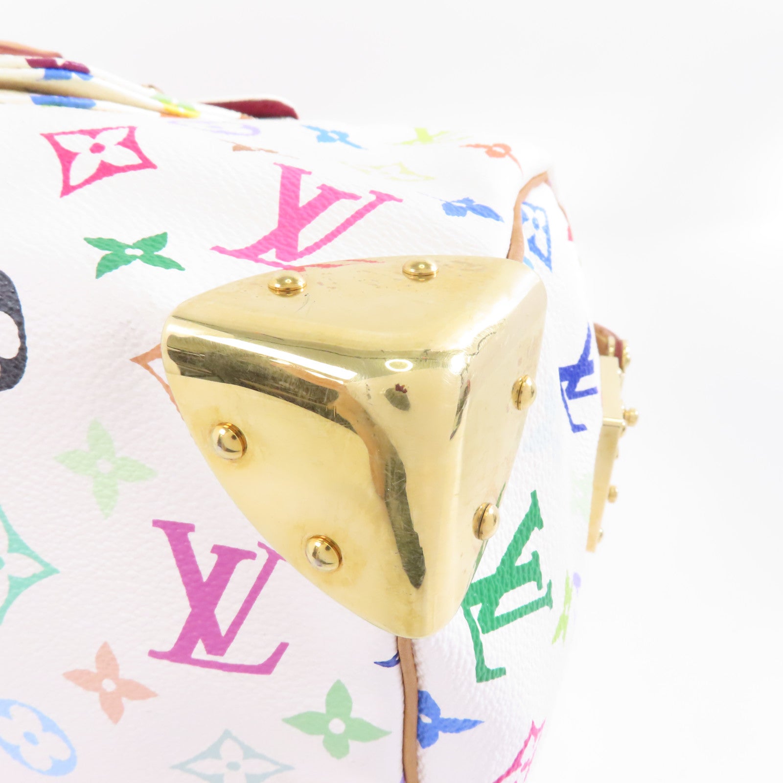 LOUIS VUITTON Monogram Multicolor Multi Speedy 30金扣手挽袋白色/多色