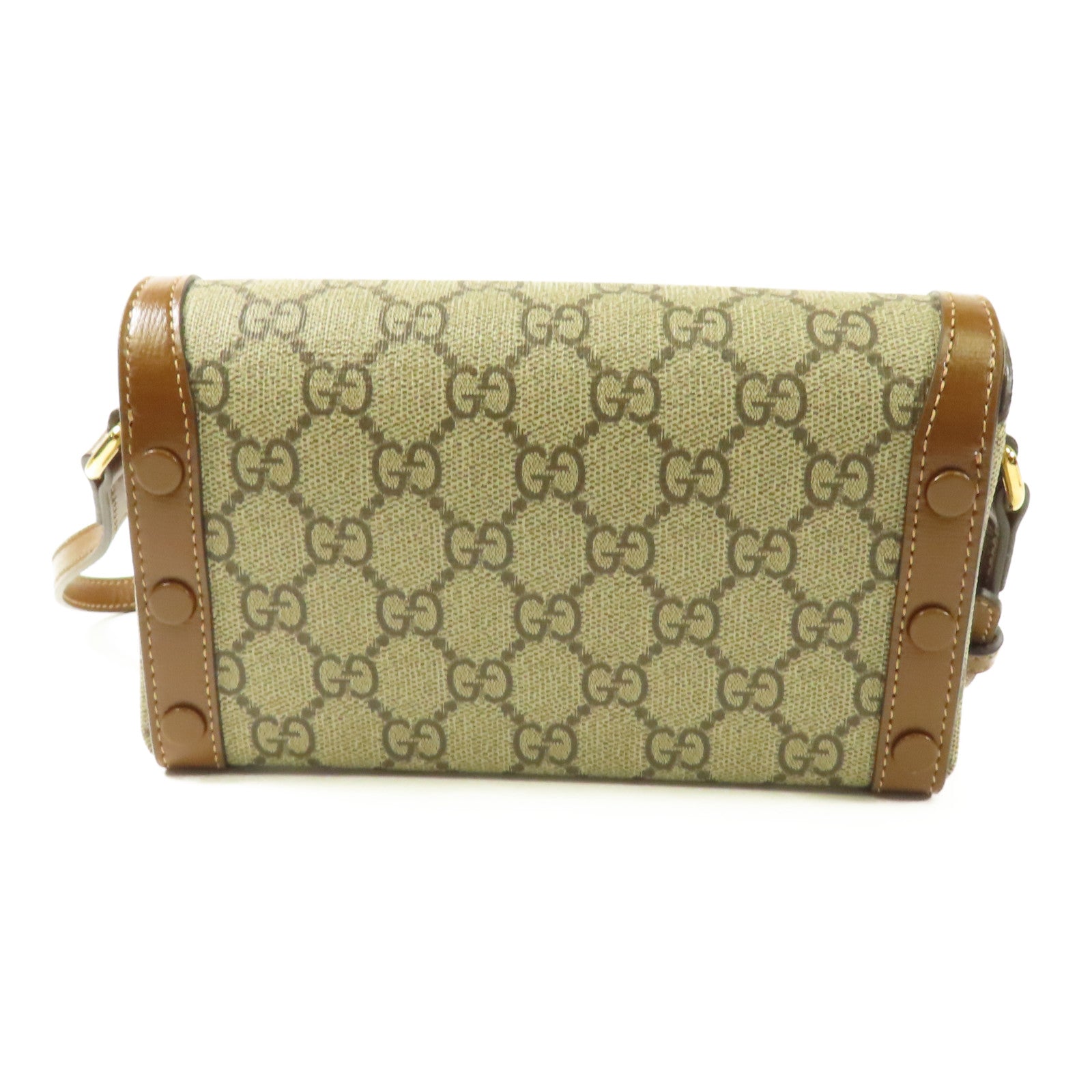 GUCCI 塗層帆布Horsebit 1955 Mini金扣肩背袋