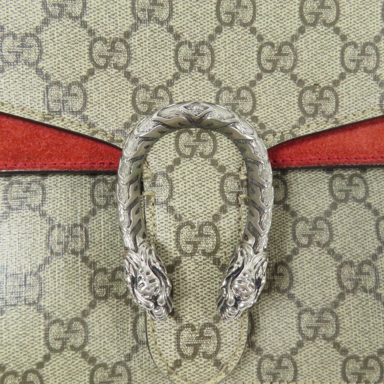 GUCCI GG SHW Dionysus Bloom Chain Shoulder Bag Coated Canvas Brown Red