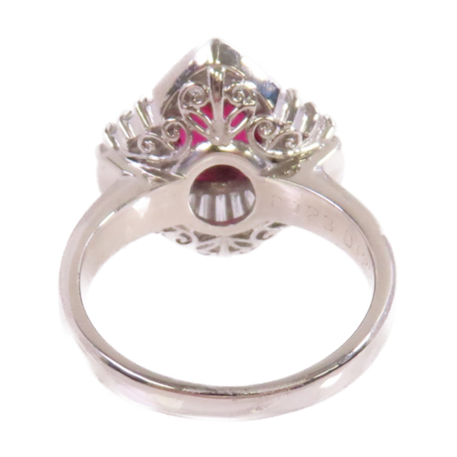 JEWELRY PT900鉑金/1.23ct紅寶石/1.22ct鑚石Ruby Diamond Ring 戒指US#5.75