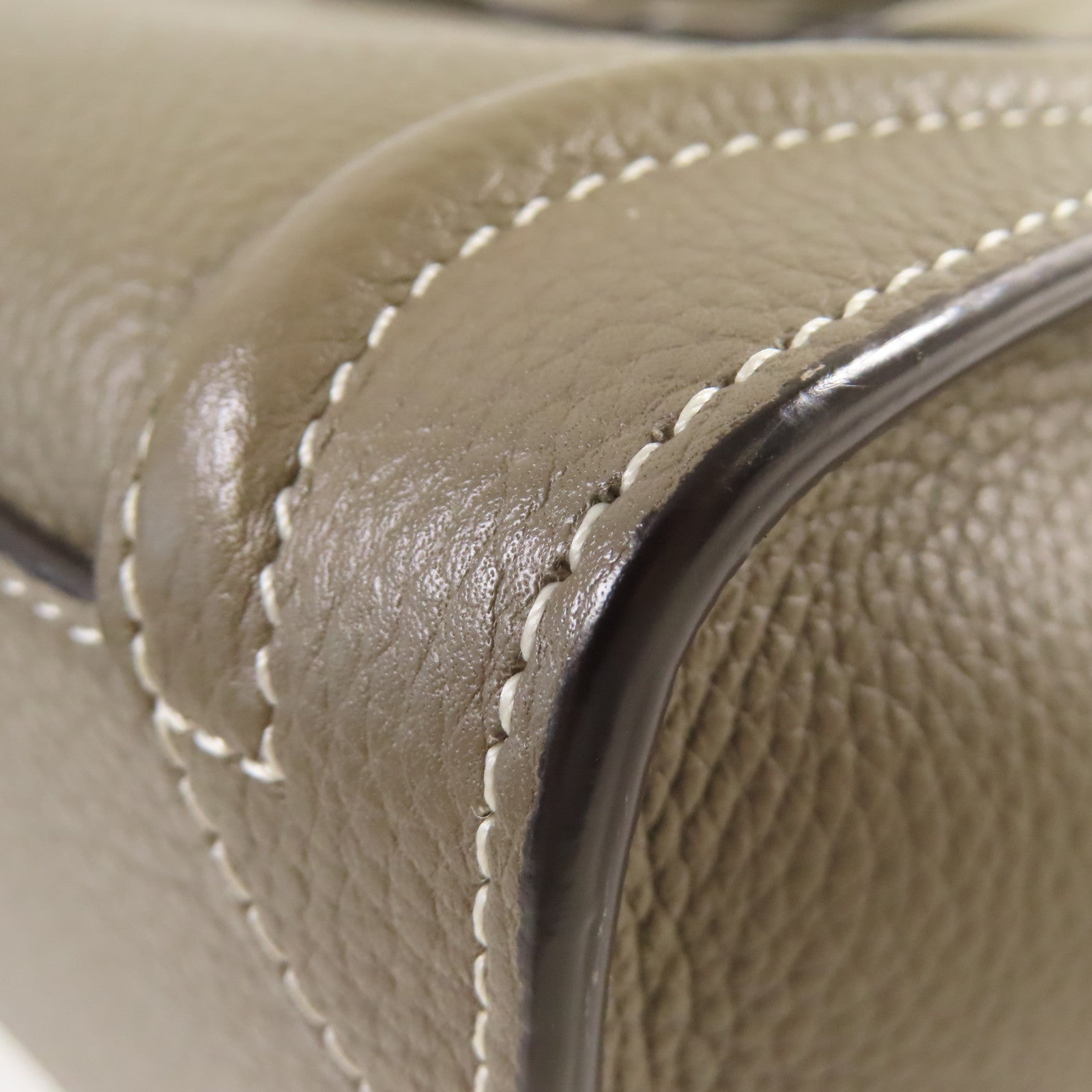 CELINE 【激減優惠】牛皮皮革Nano Luggage Shoulder Bag銀扣手挽肩背兩用袋灰色