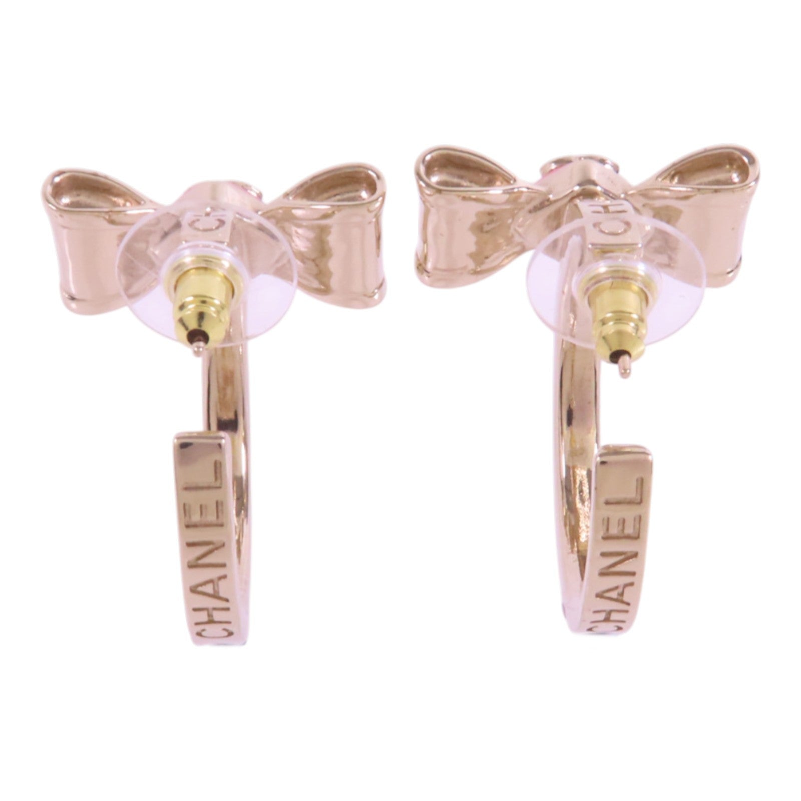 CHANEL 金屬/PVC Earrings金扣耳環