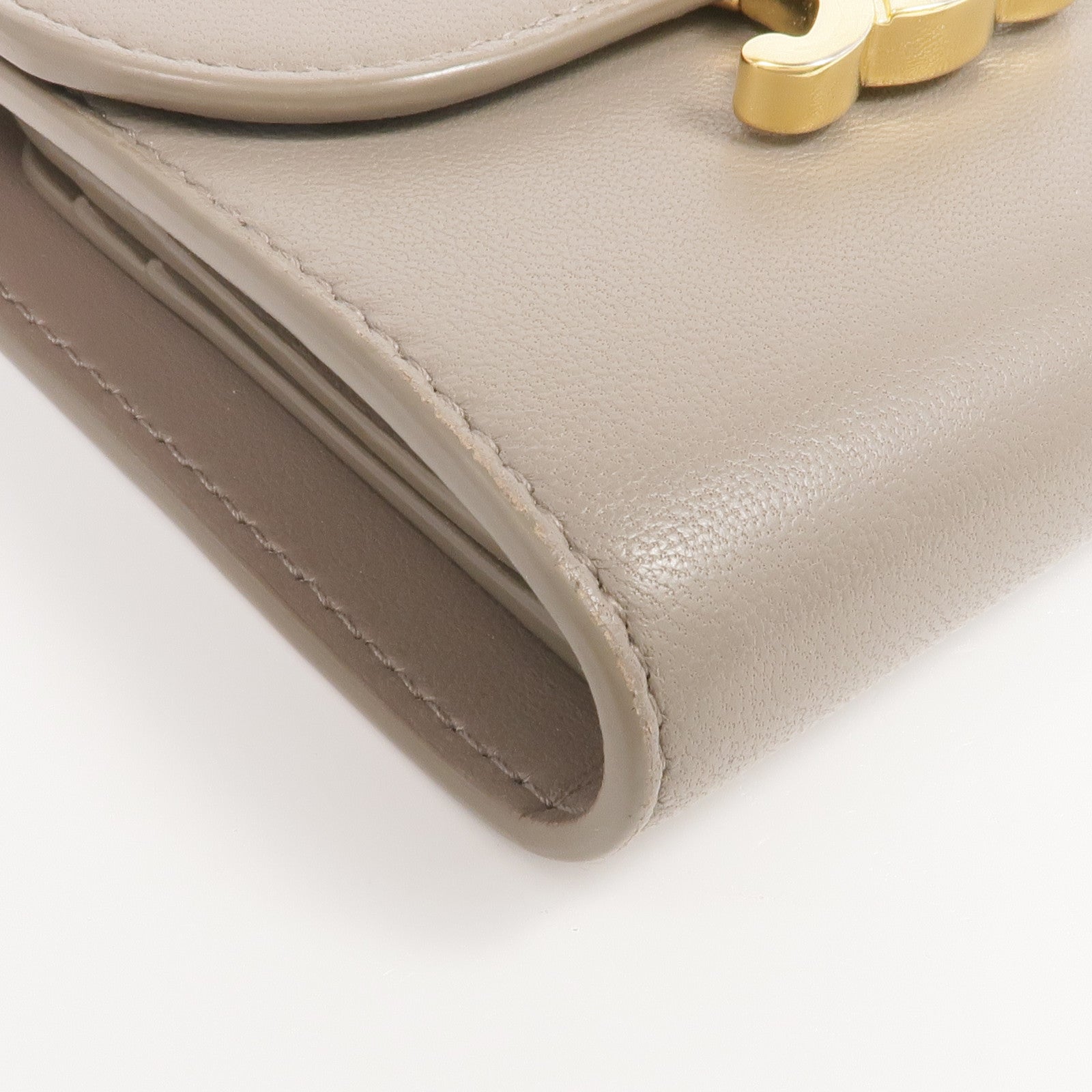 CELINE 牛皮皮革Wallet金扣錢包