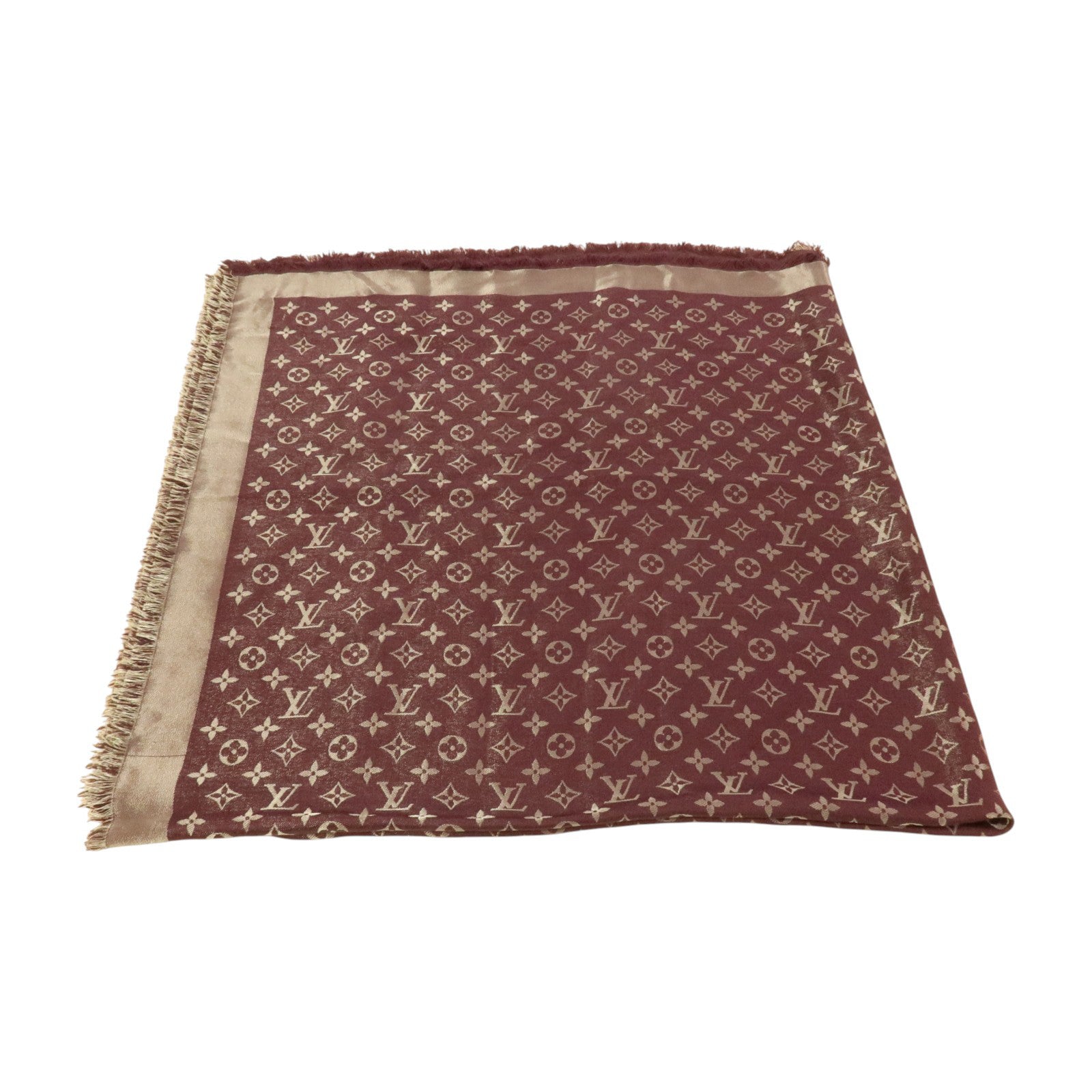 LOUIS VUITTON 絲質/羊毛/嫘縈Scarf 142X142cm絲巾