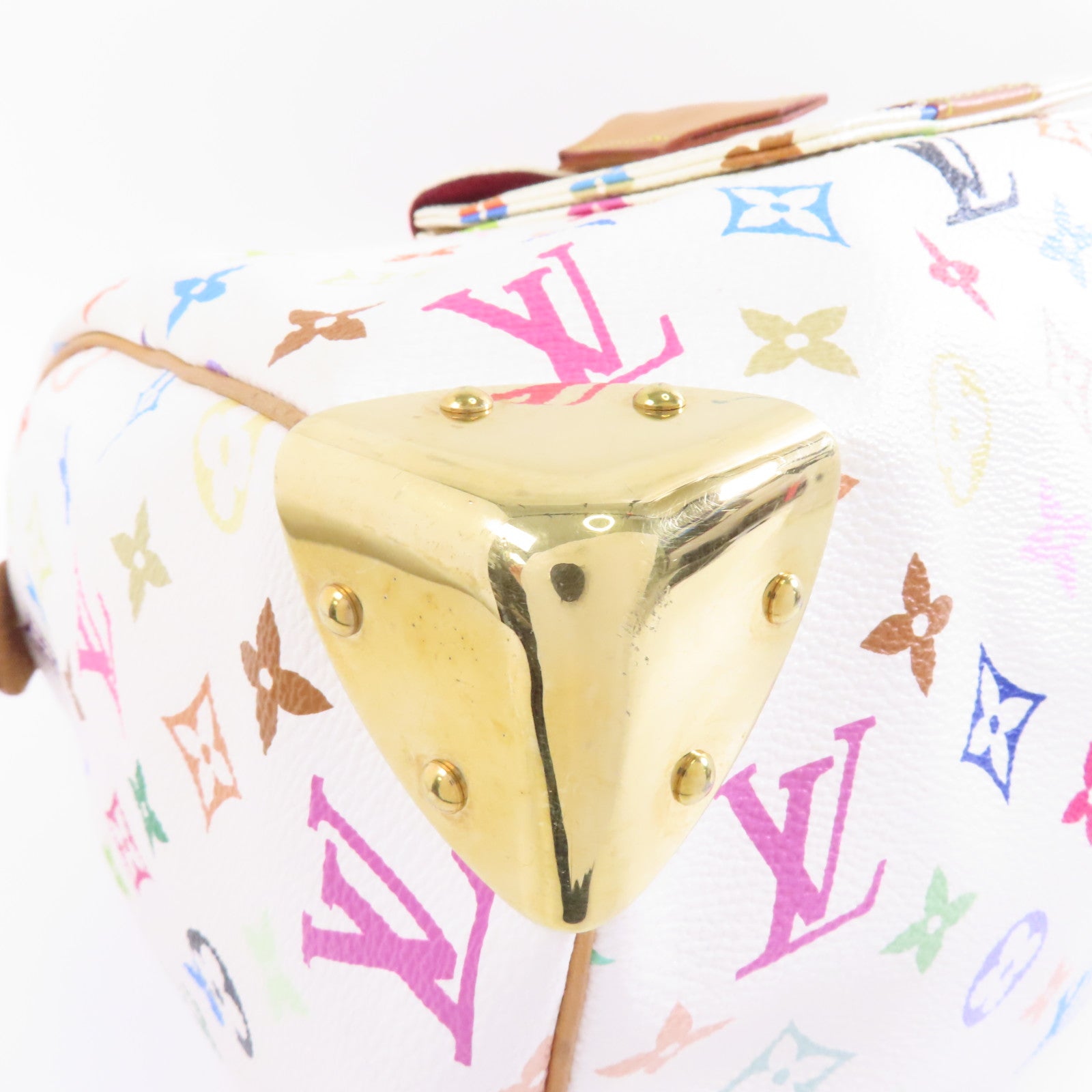 LOUIS VUITTON Monogram Multicolor Multi Speedy 30金扣手挽袋白色/多色