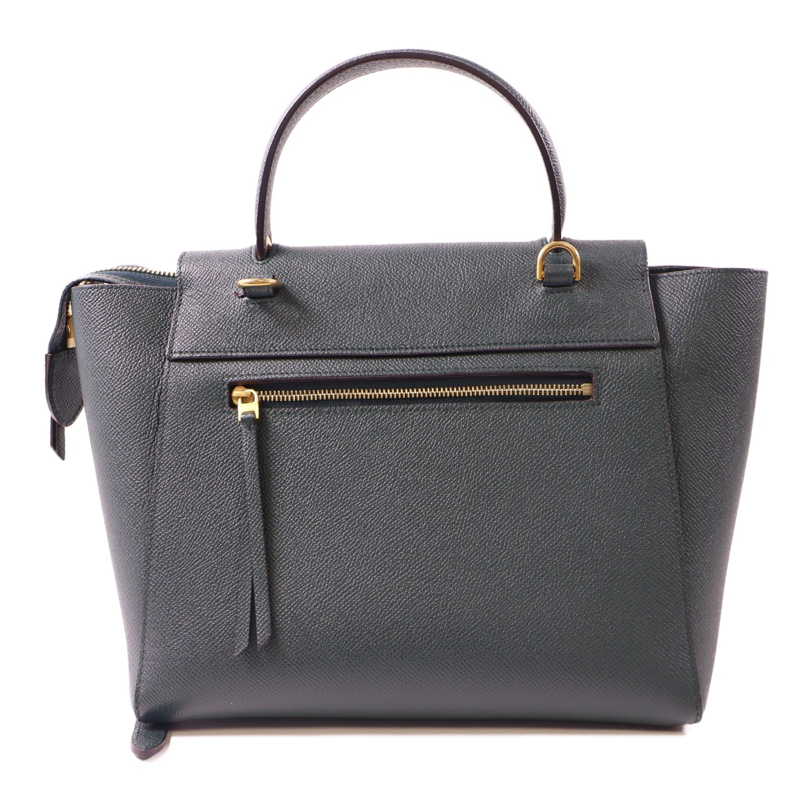 CELINE 牛皮皮革Belt Bag金扣手挽肩背兩用袋綠色