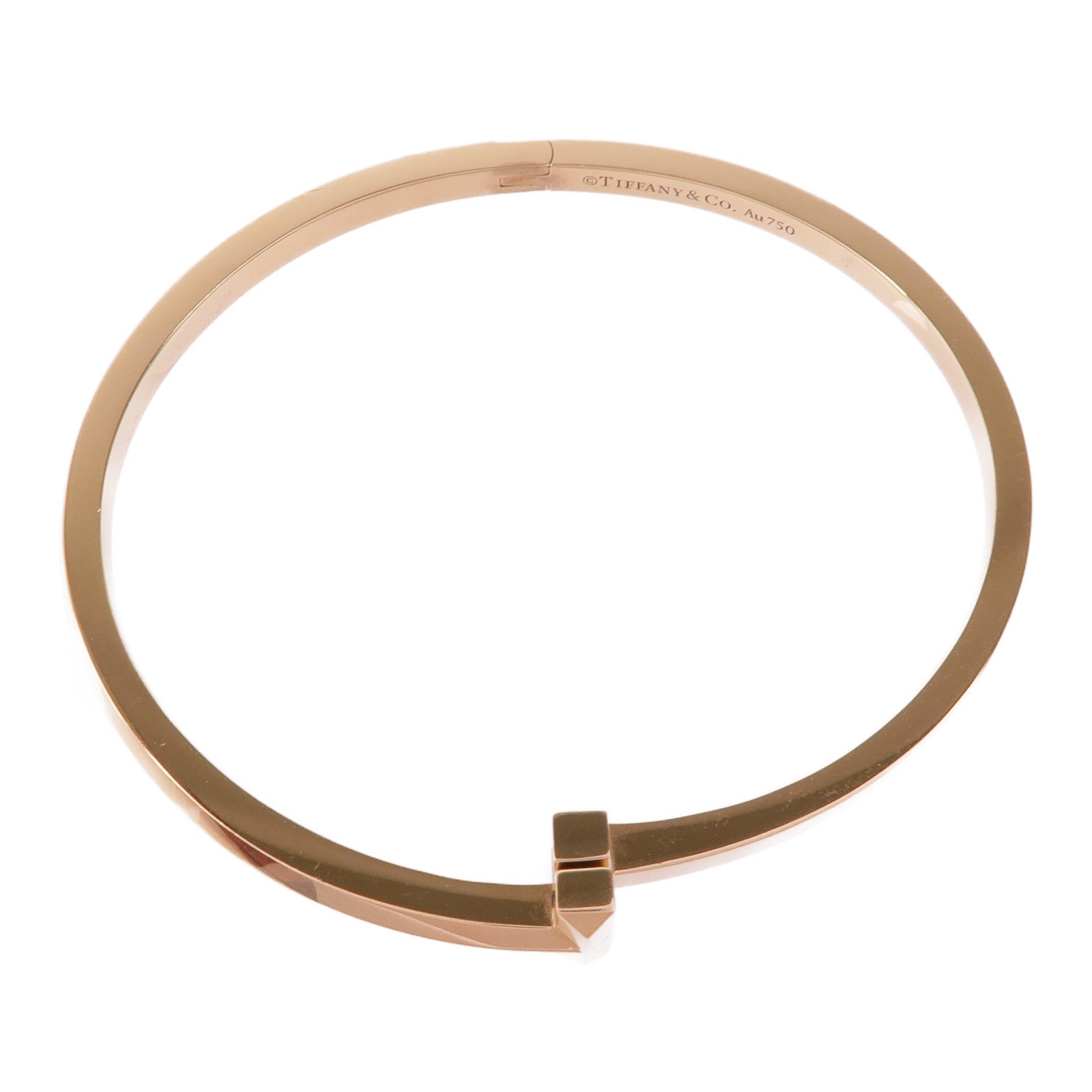 TIFFANY＆CO 18K玫瑰金T1 Narrow Hinged Bangle手鐲