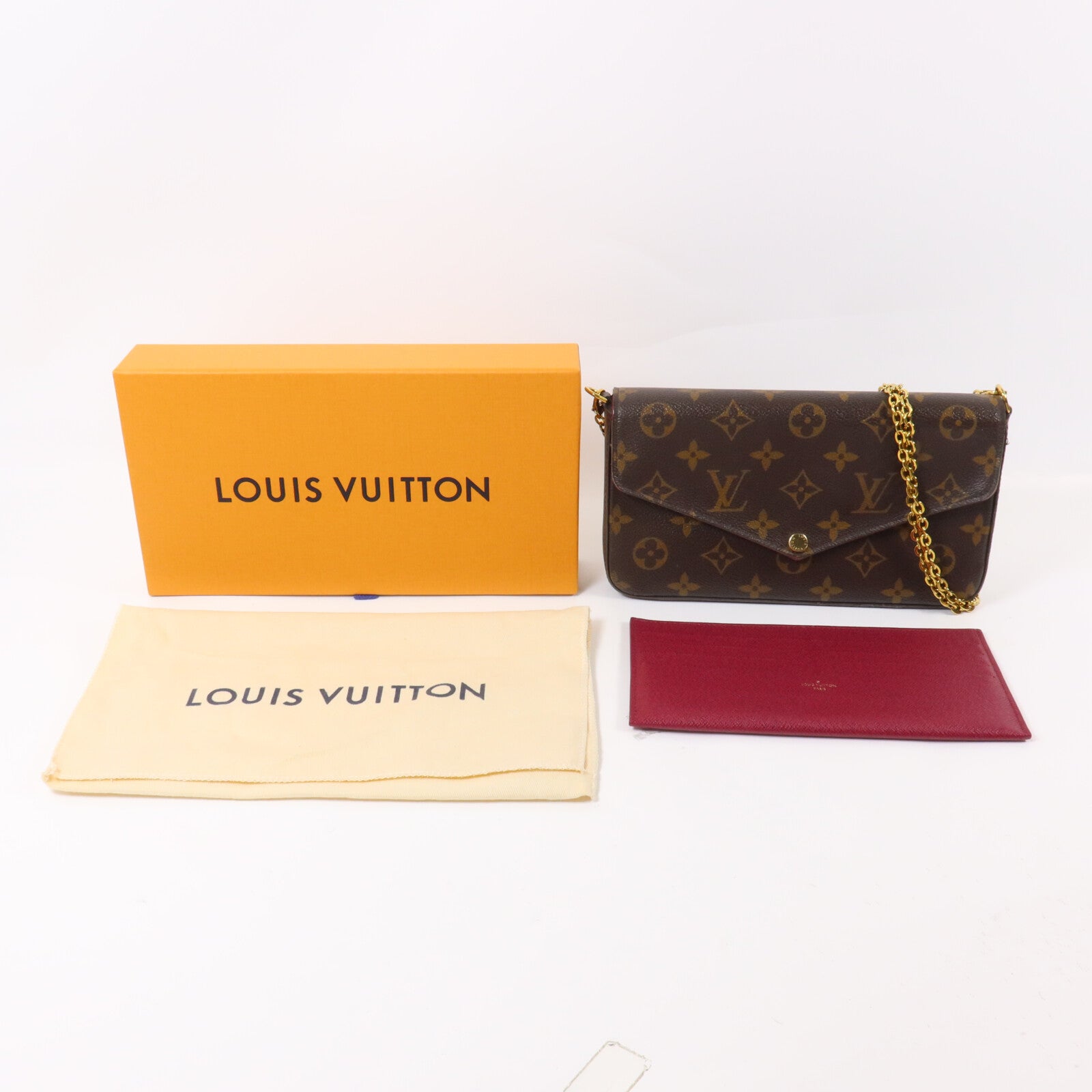 LOUIS VUITTON Monogram Pochette Felicie鏈帶肩背袋