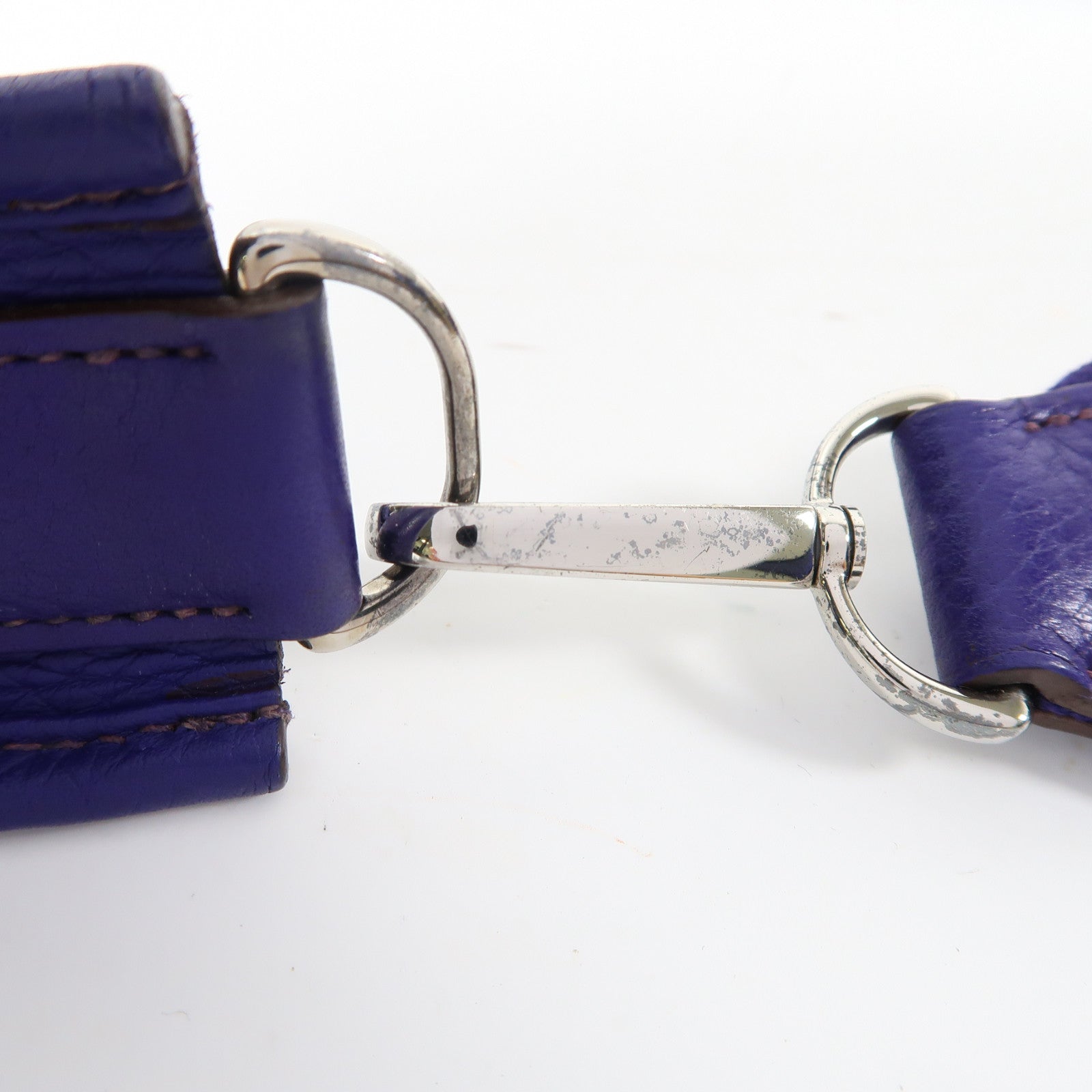 HERMES Clemence皮革Evelyne PM銀扣肩背袋Iris/紫色