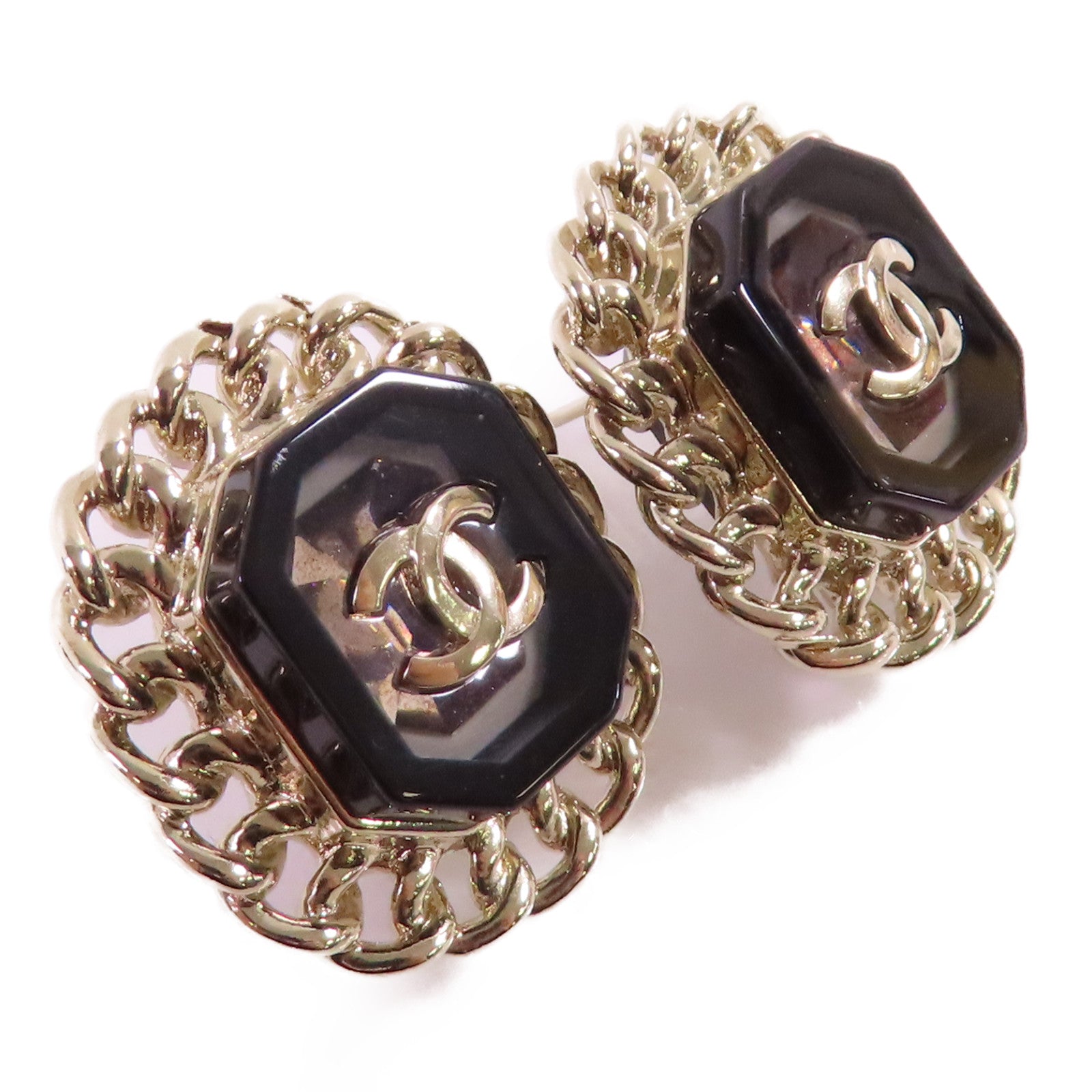 CHANEL 金屬/PVC CC Earring金扣耳環