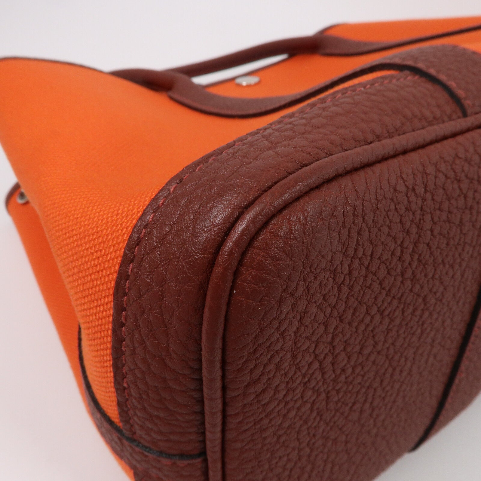 HERMES 帆布Garden Party TPM手挽袋Capucine/Rough H