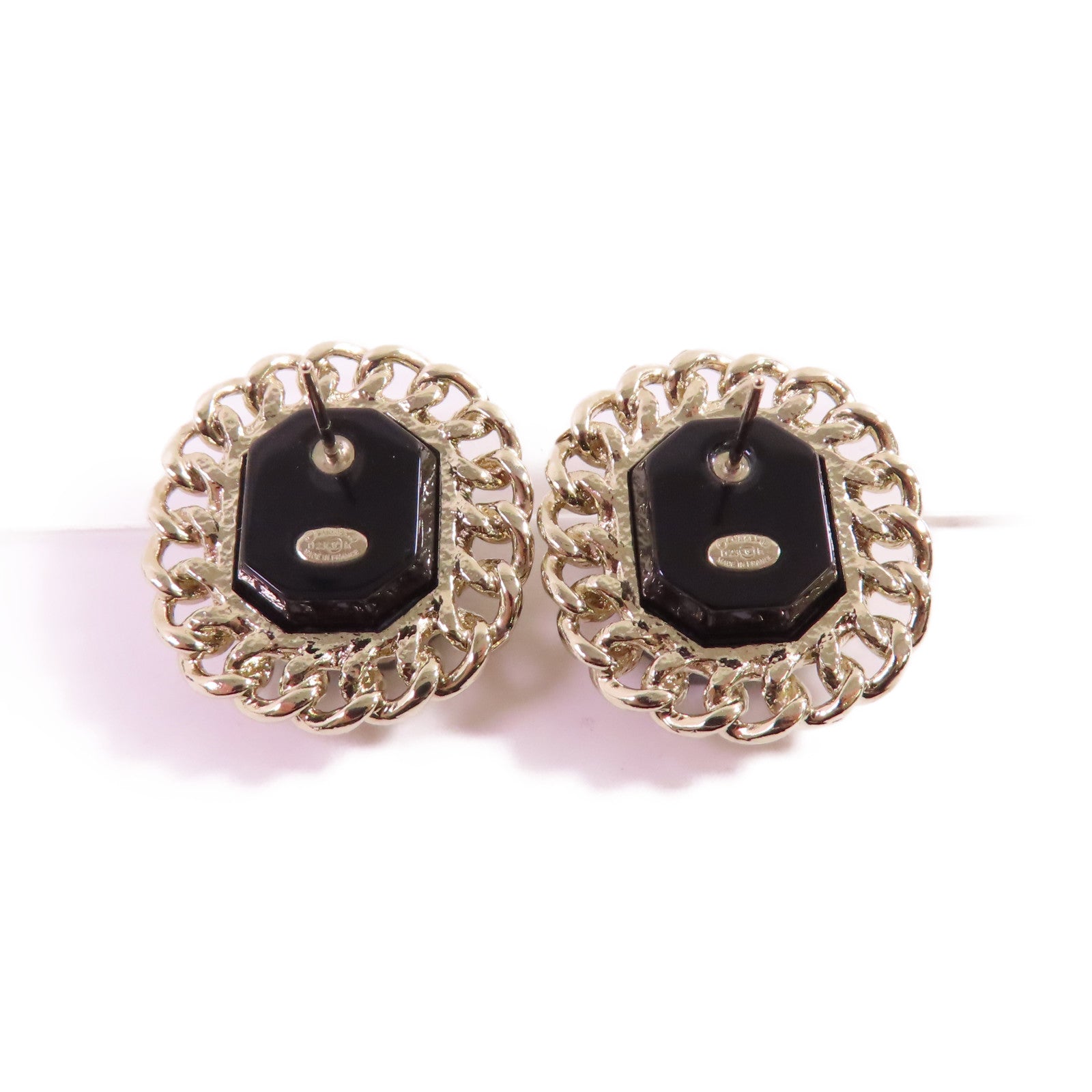CHANEL 金屬/PVC CC Earring金扣耳環