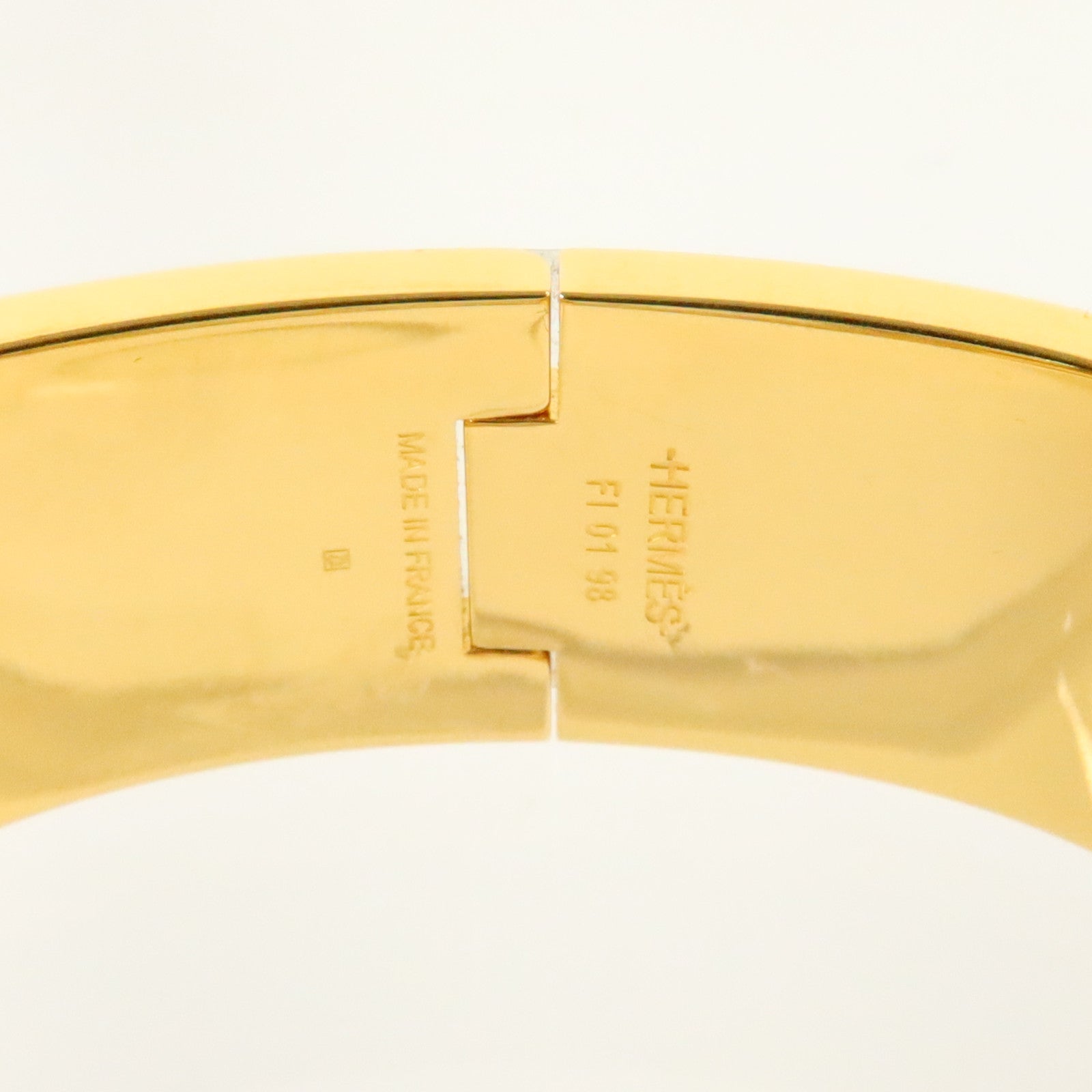 HERMES 金屬/琺瑯Clic-Clac H Bangle金扣手鐲