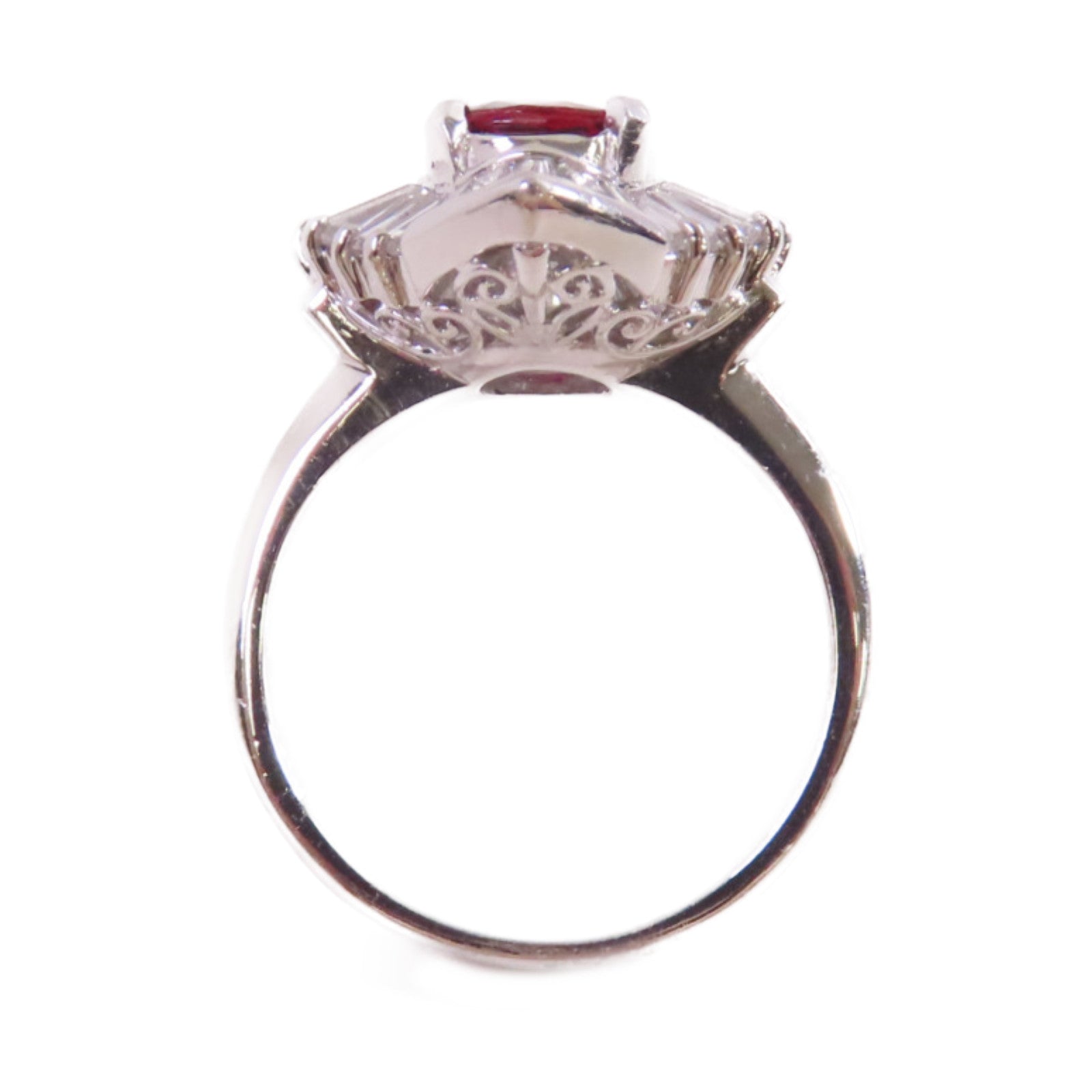 JEWELRY PT900鉑金/1.23ct紅寶石/1.22ct鑚石Ruby Diamond Ring 戒指US#5.75