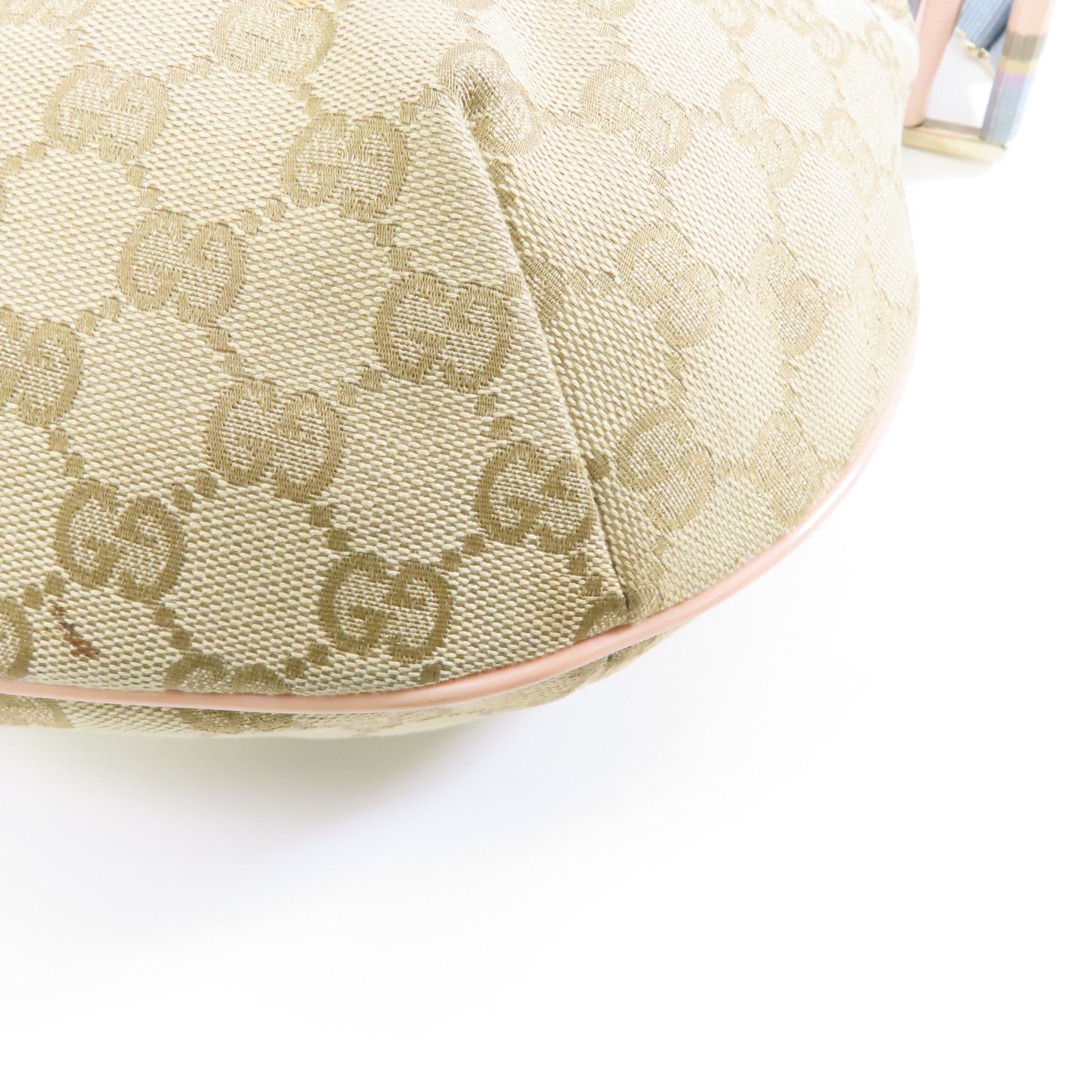 GUCCI 帆布Shoulder Bag金扣肩背袋啡色粉紅色