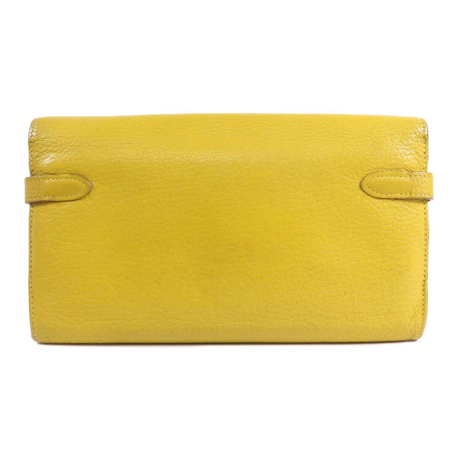 HERMES Chevre皮革Kelly Wallet長錢包Jaune Ambre