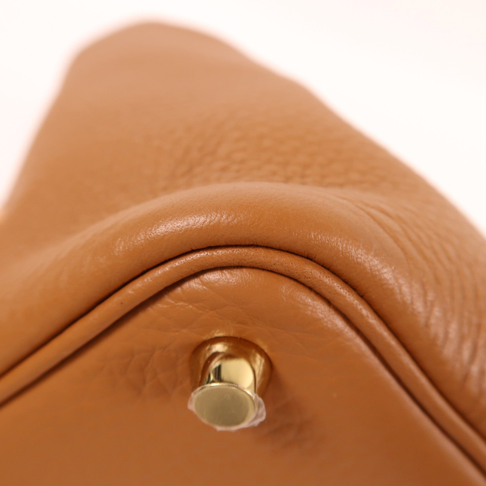 HERMES Clemence皮革Picotin PM金扣手挽袋Gold棕色